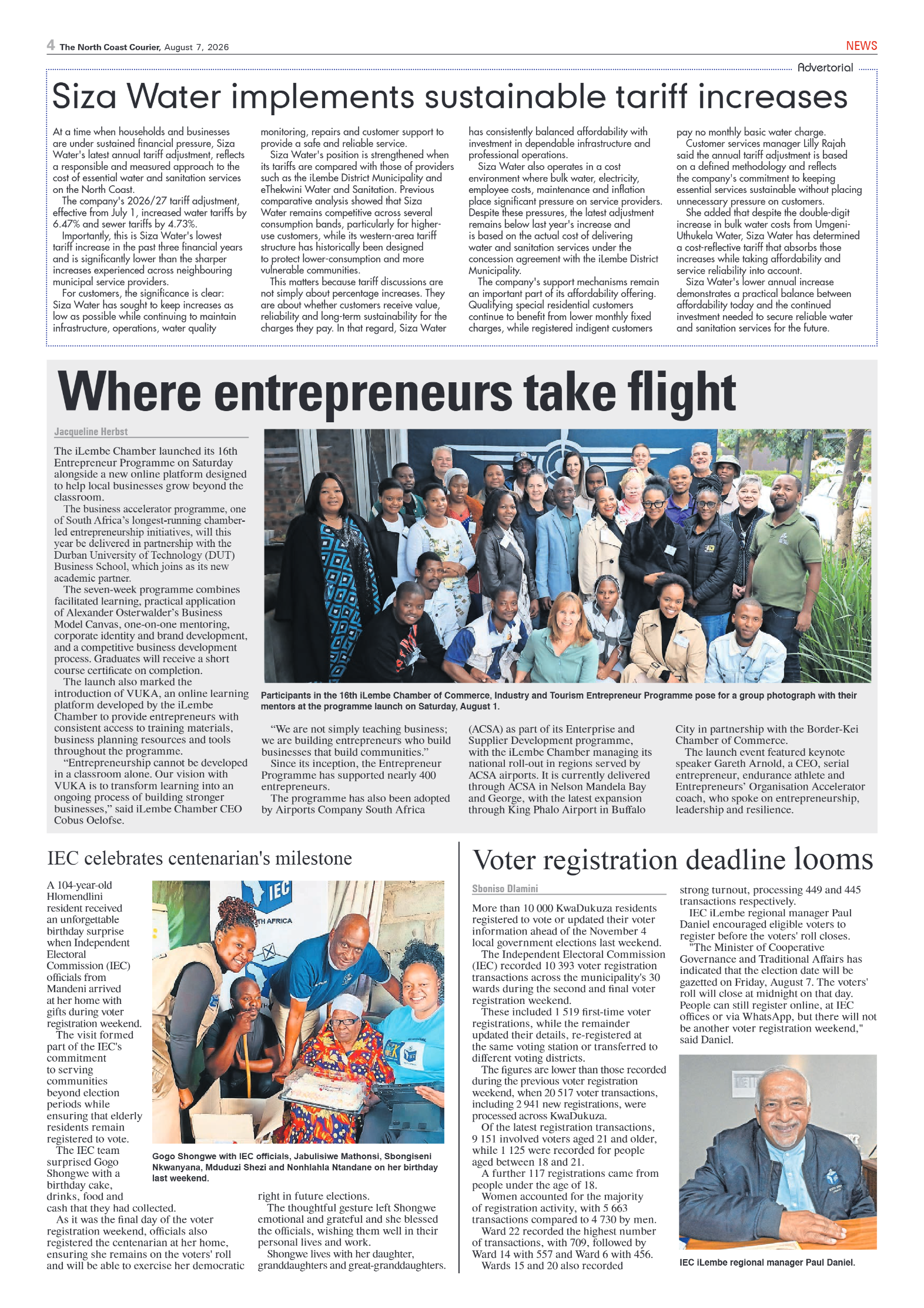 The North Coast Courier – 07 August 2026 page 4