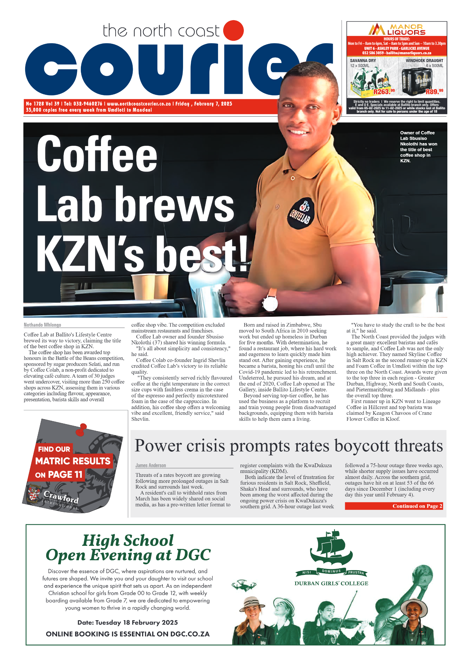 The North Coast Courier – 07 February 2025 page 1