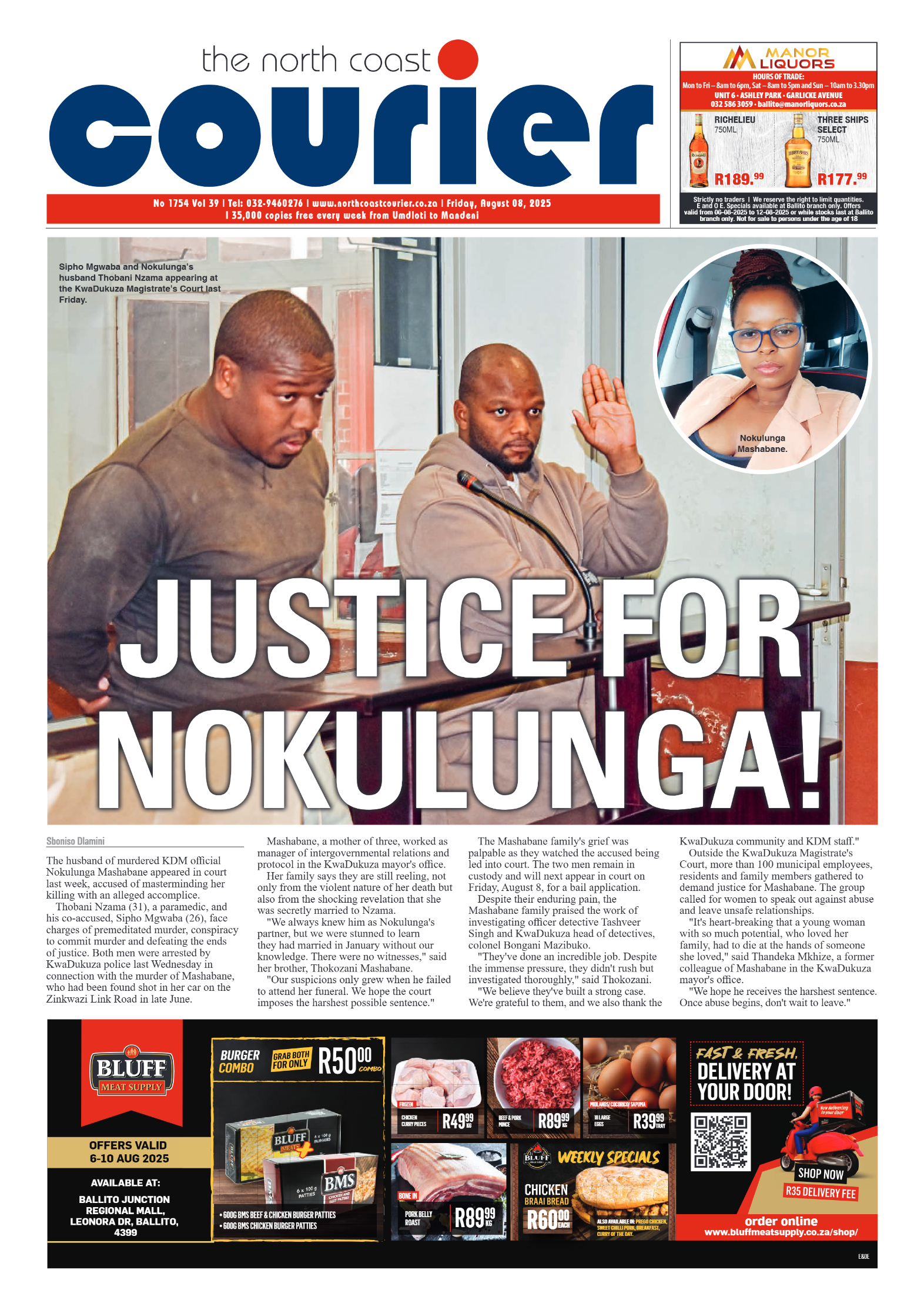 The North Coast Courier – 08 August 2025 page 1
