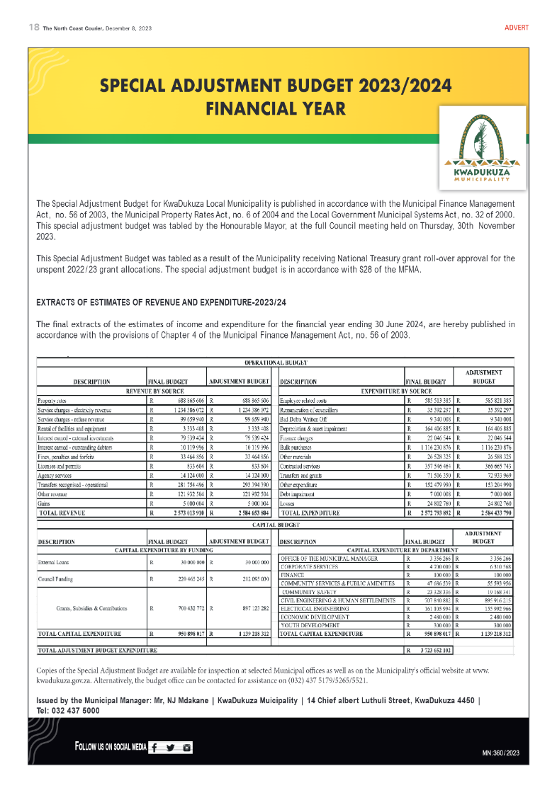 The North Coast Courier 08 December 2023 page 18