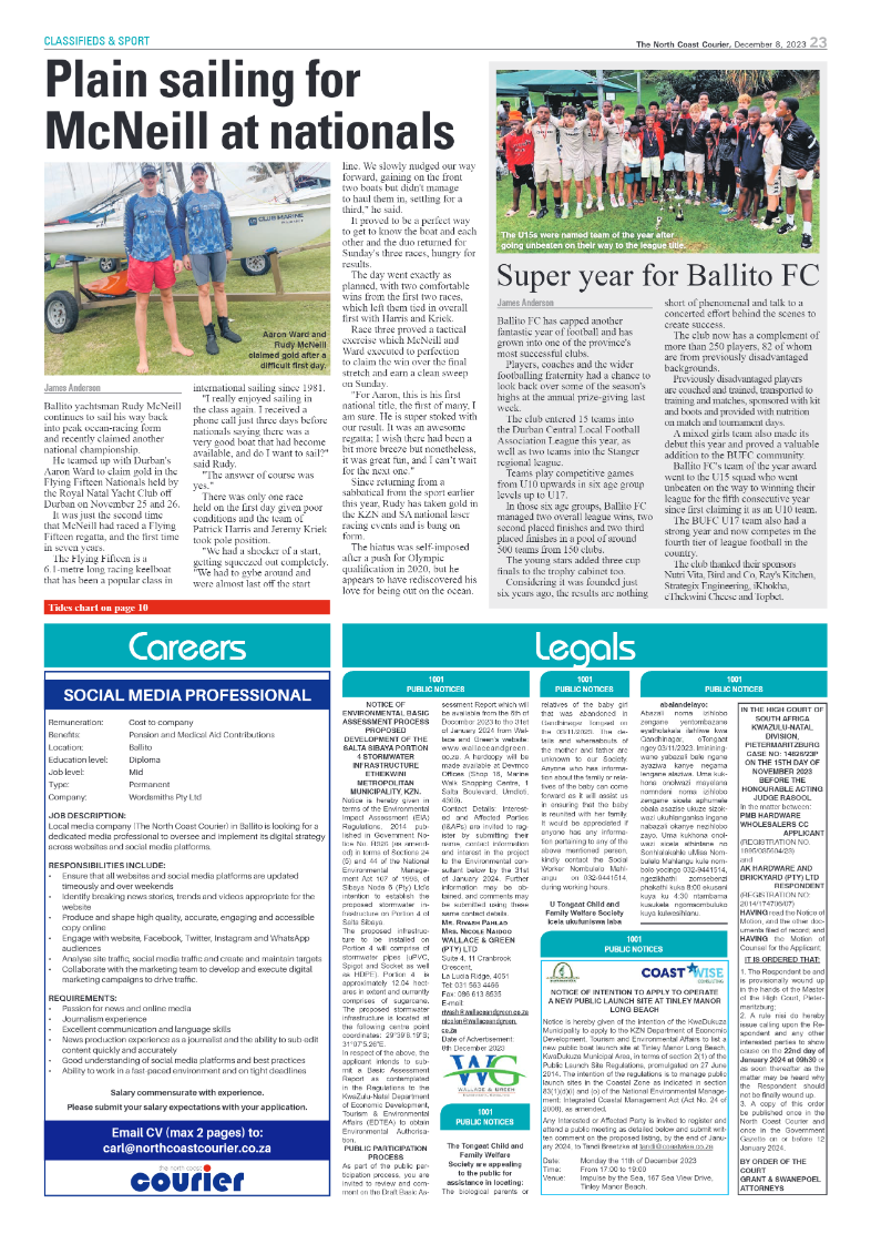 The North Coast Courier 08 December 2023 page 23