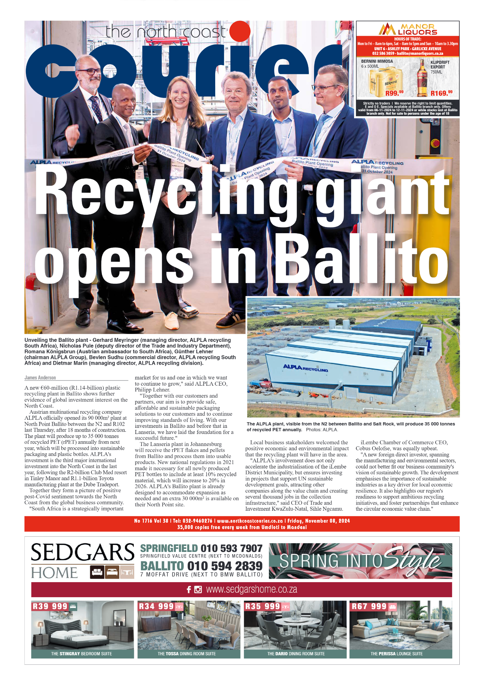 The North Coast Courier – 08 November 2024 page 1