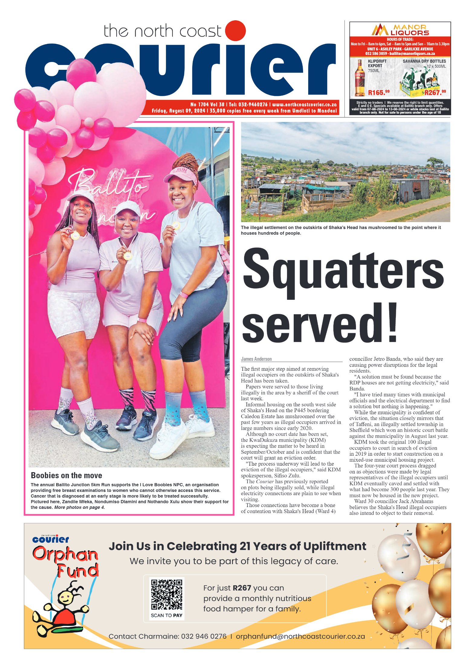 The North Coast Courier – 09 August 2024 page 1