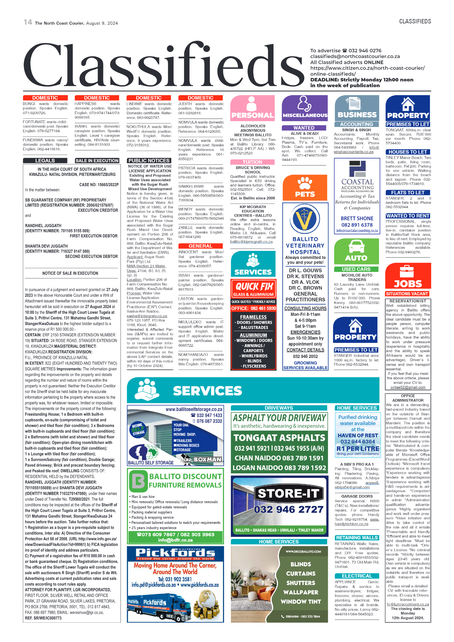 The North Coast Courier – 09 August 2024 page 14