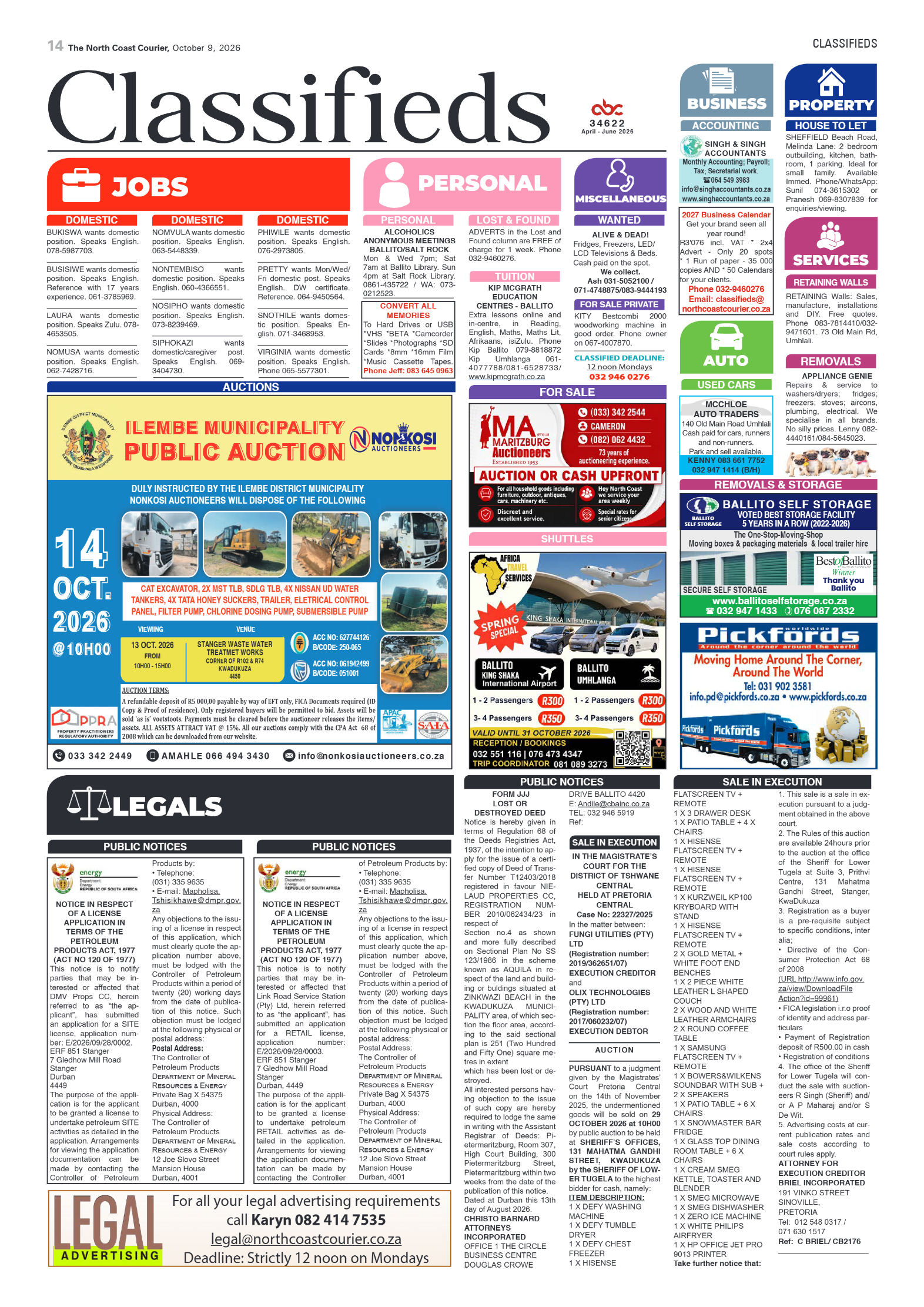 The North Coast Courier – 09 October 2026 page 14