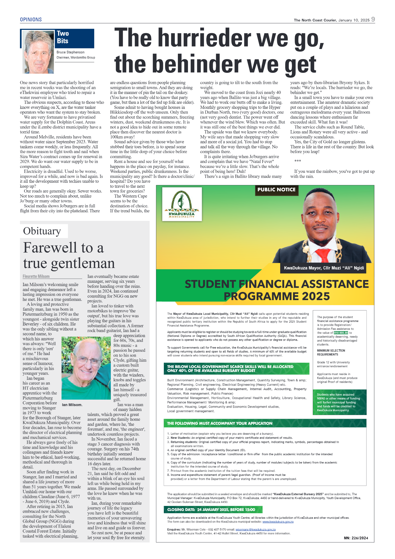 The North Coast Courier – 10 January 2025 page 9