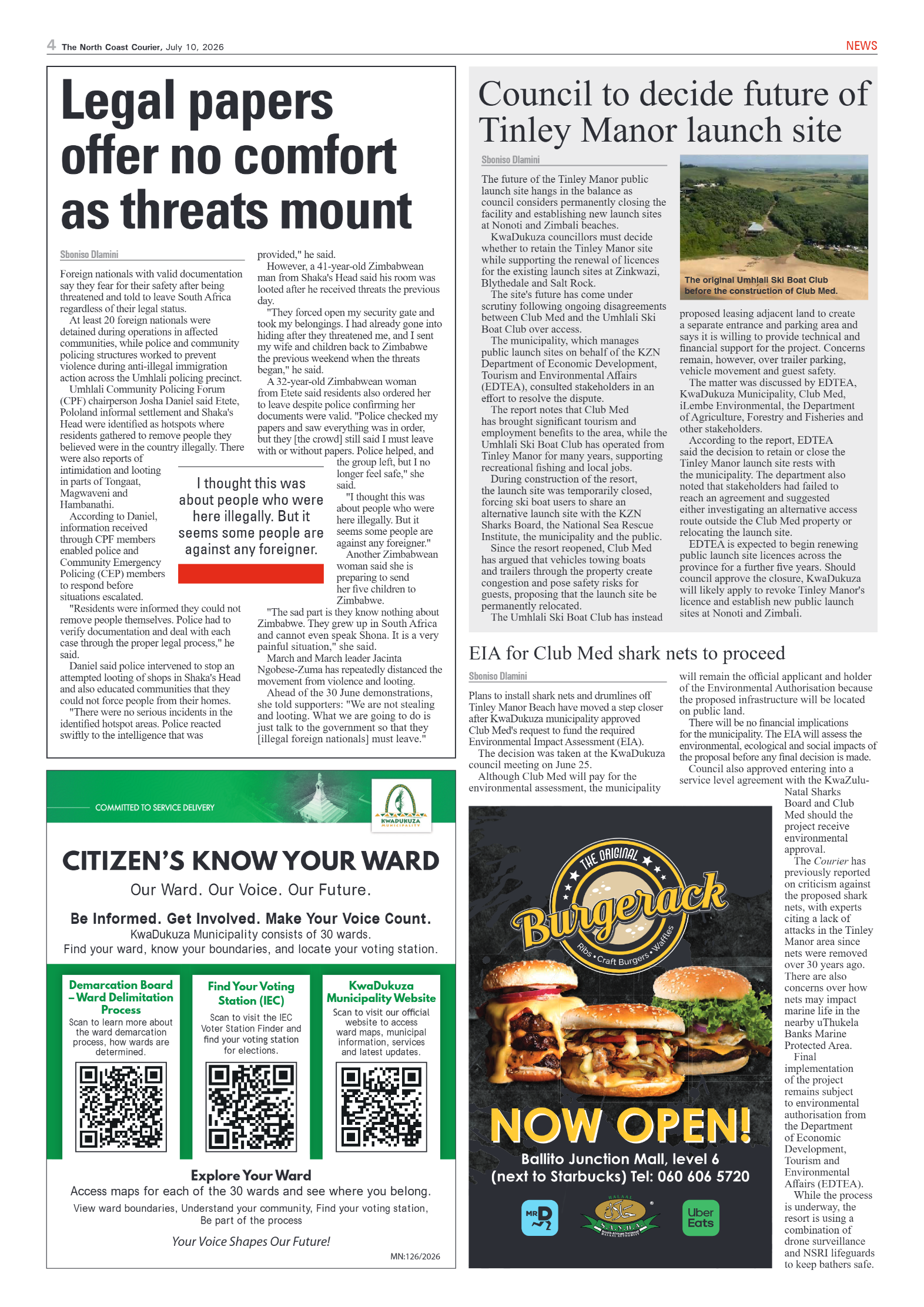 The North Coast Courier – 10 July 2026 page 4