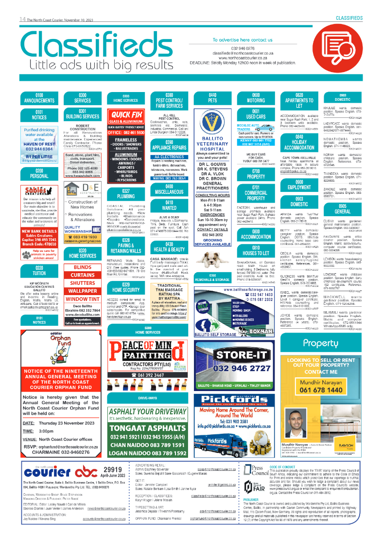 The North Coast Courier 10 November 2023 page 14