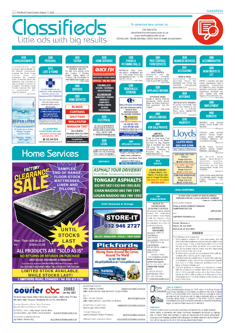 The North Coast Courier 11 August 2023 page 22