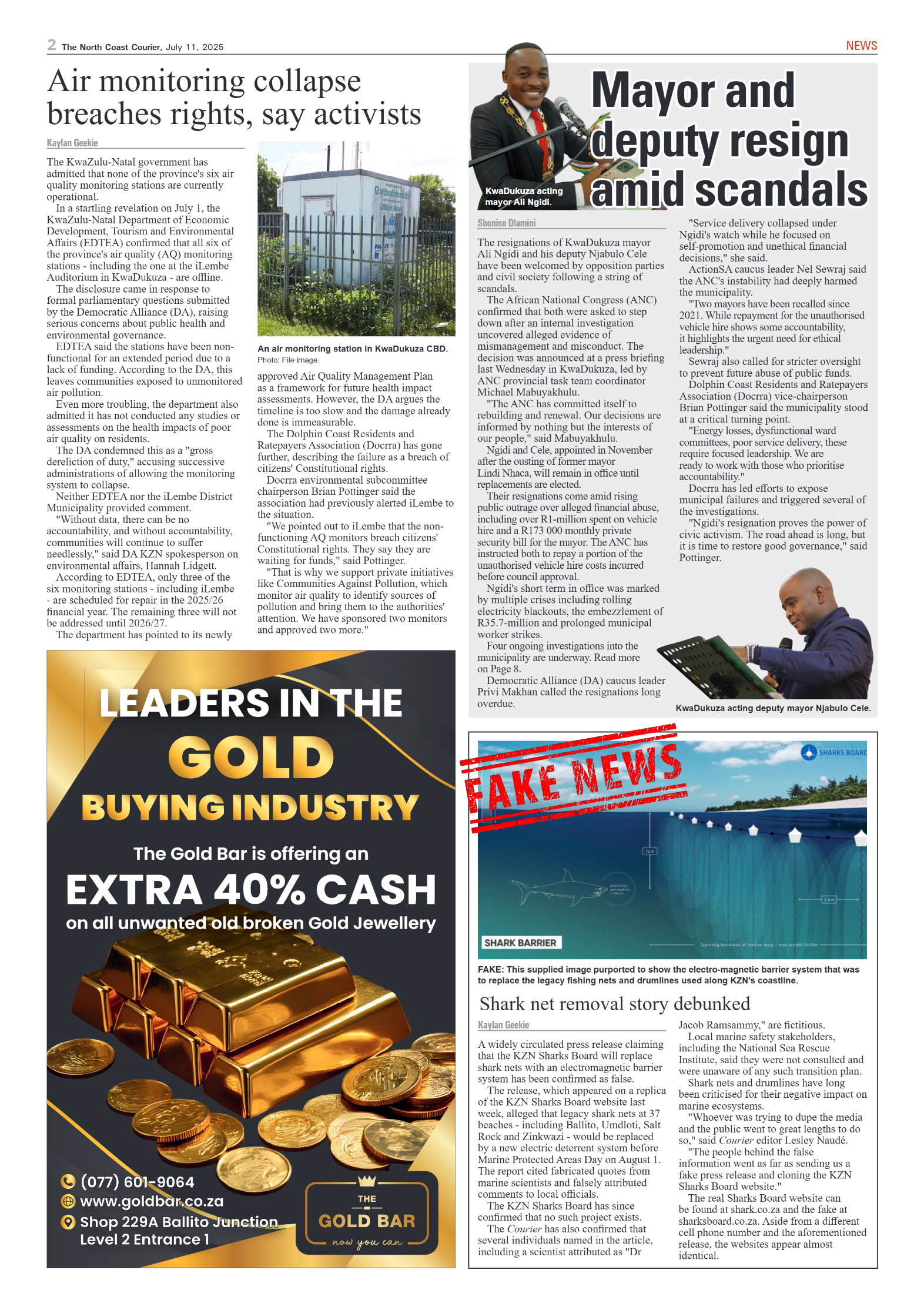 The North Coast Courier – 11 July 2025 page 2