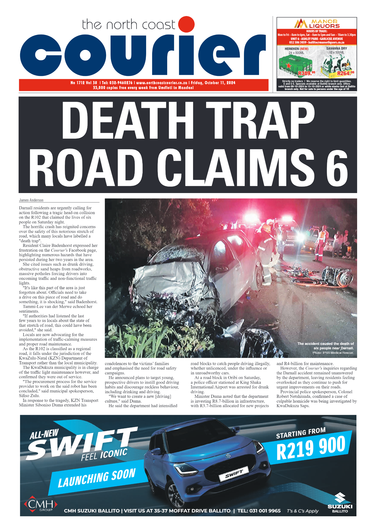 The North Coast Courier – 11 October 2024 page 1