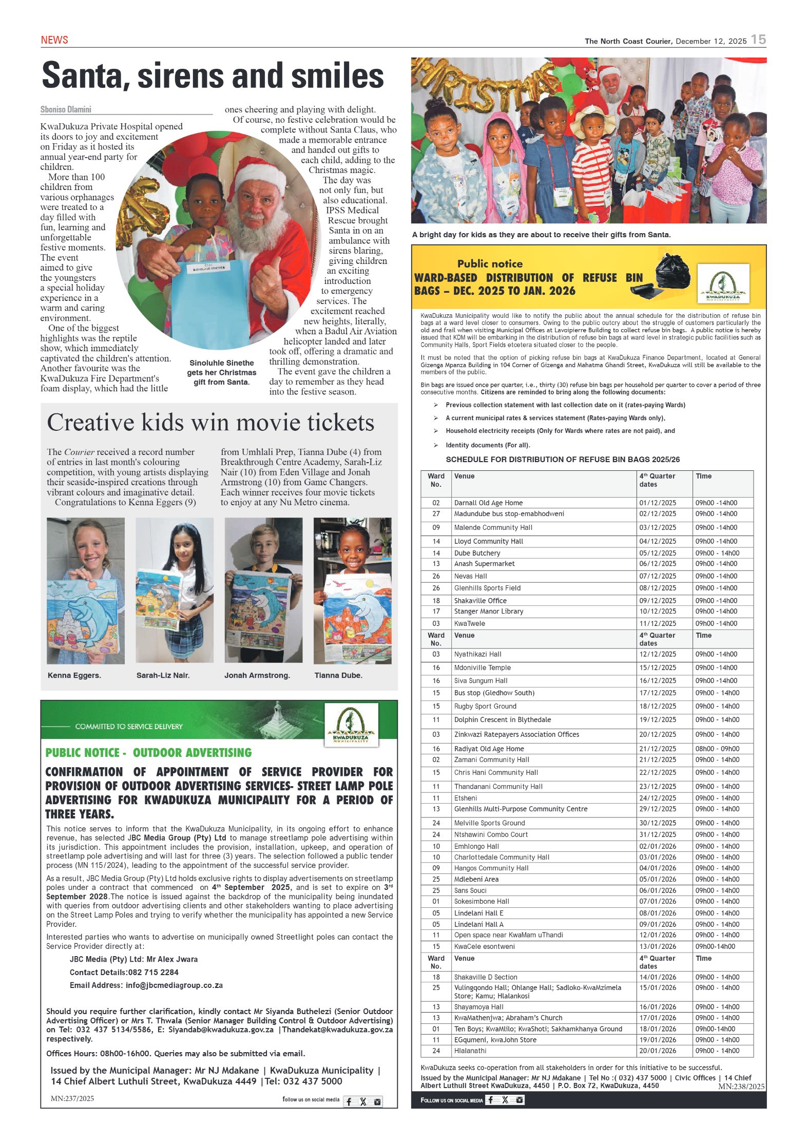 The North Coast Courier – 12 December 2025 page 15