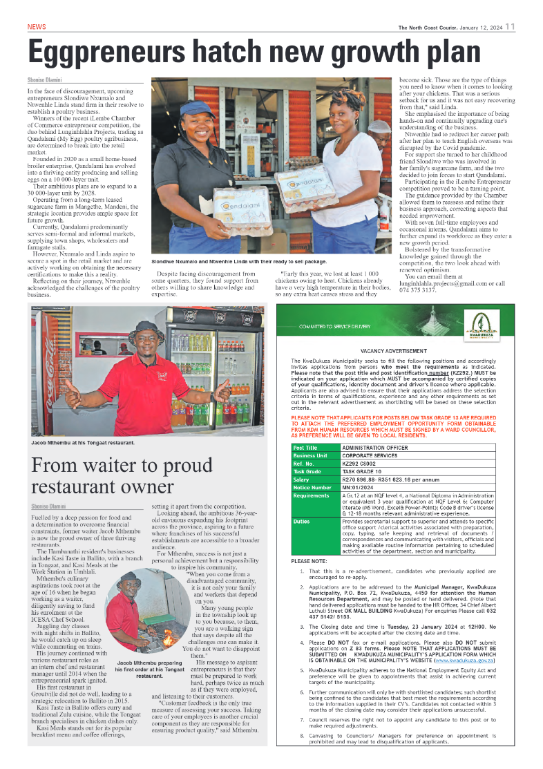 The North Coast Courier 12 January 2024 page 11