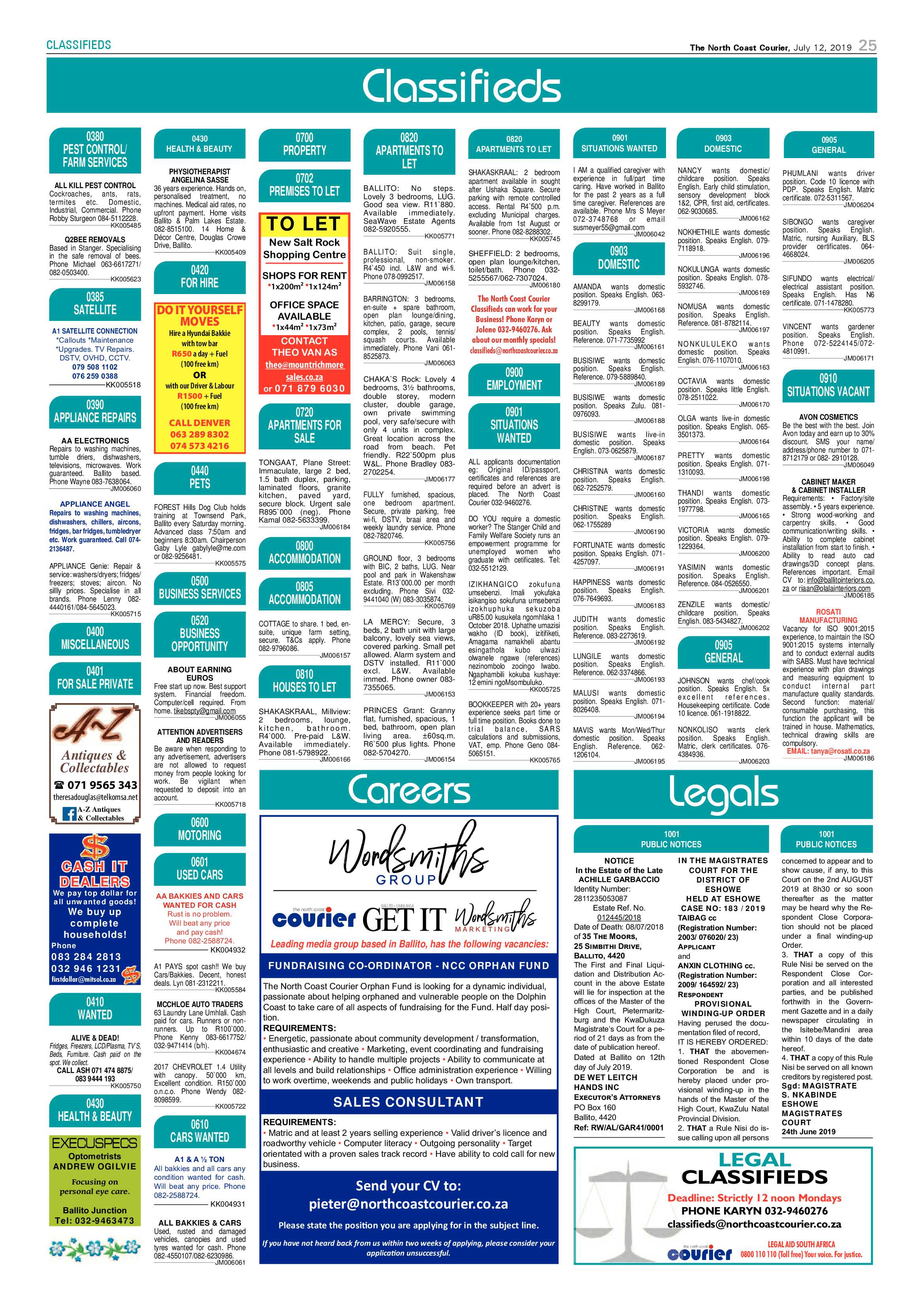 The North Coast Courier 12 July 2019 page 25