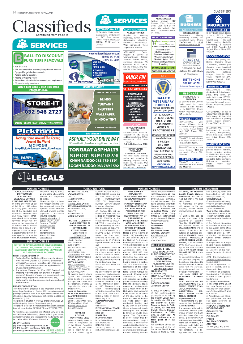 The North Coast Courier – 12 July 2024 page 14