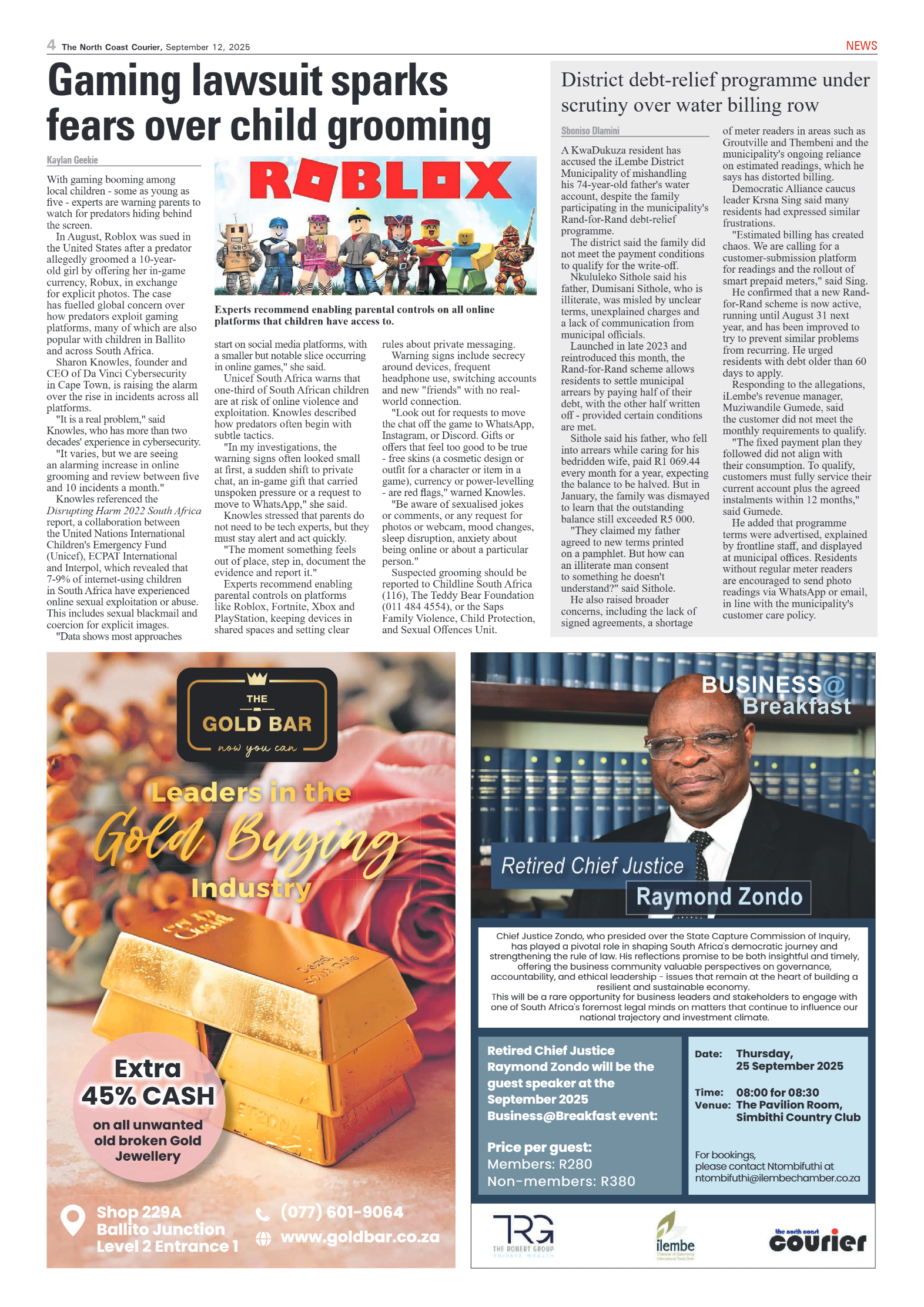 The North Coast Courier – 12 September 2025 page 4