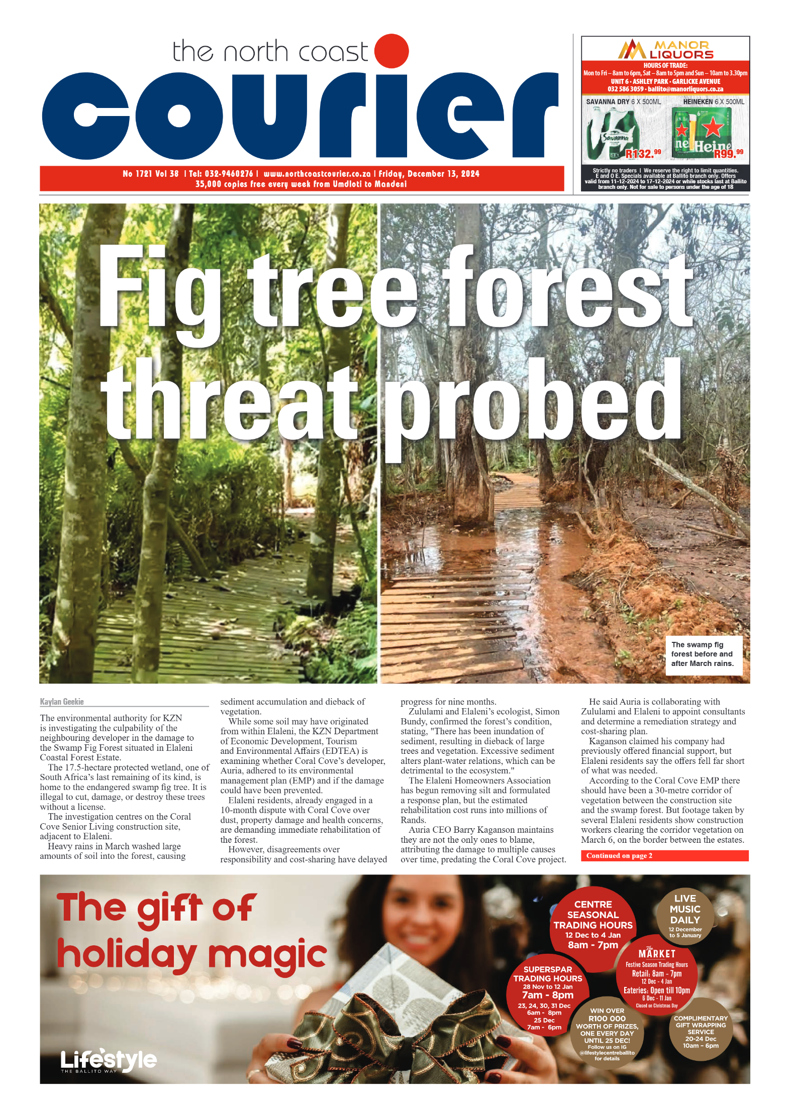 The North Coast Courier – 13 December 2024 page 1
