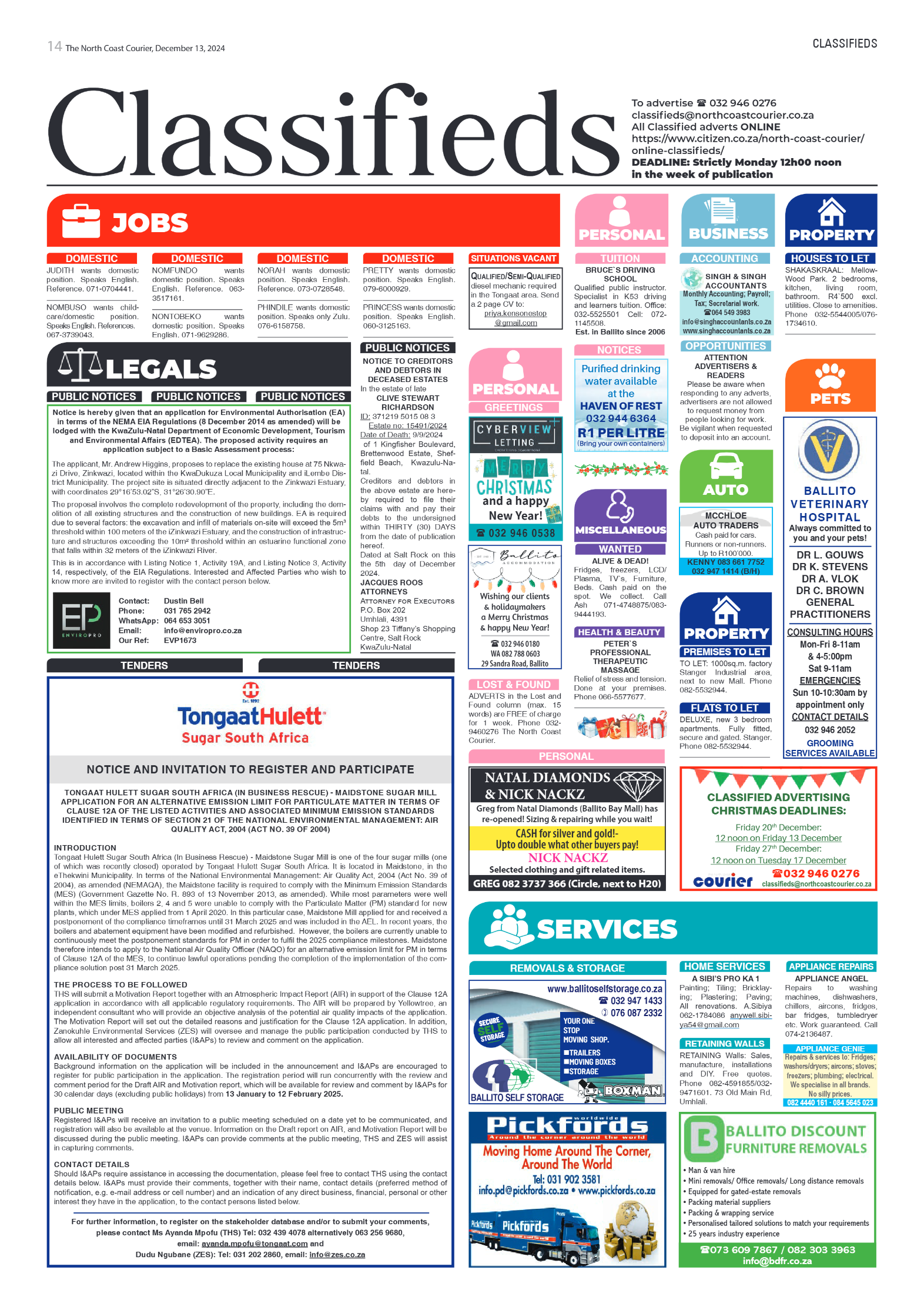 The North Coast Courier – 13 December 2024 page 14
