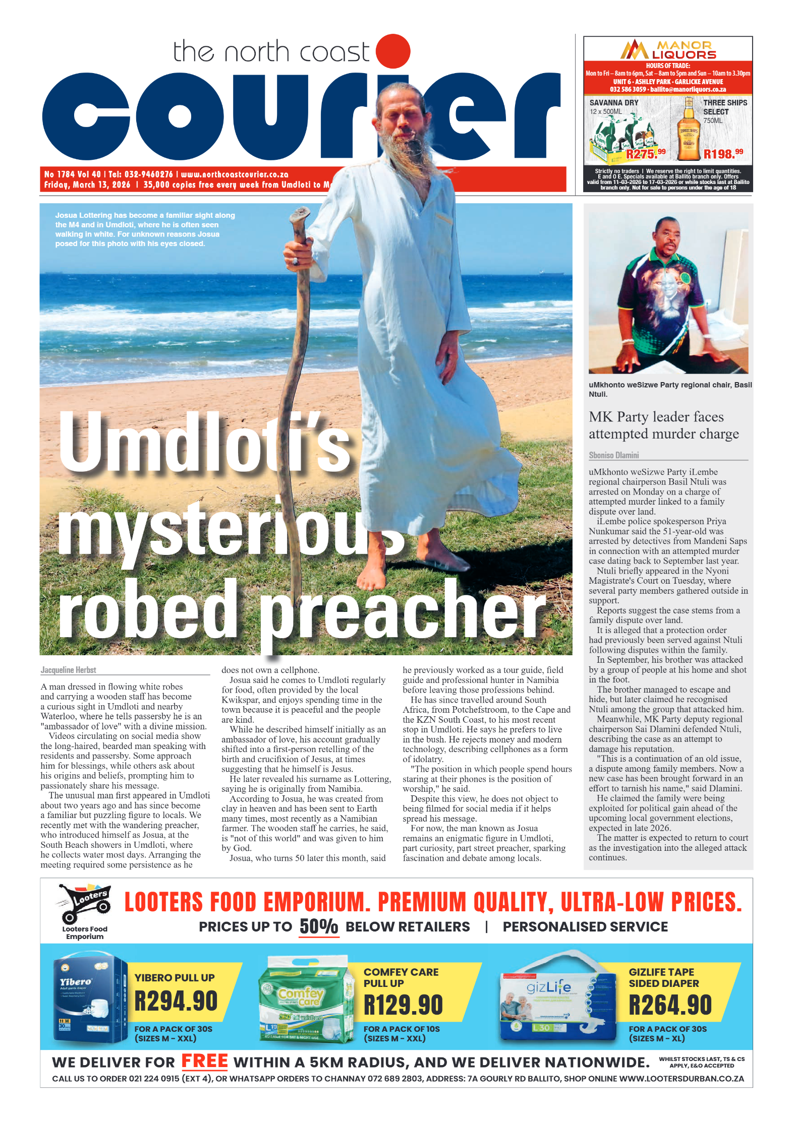 The North Coast Courier – 13 March 2026 page 1