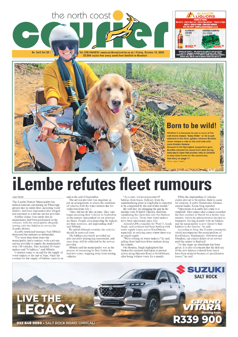 The North Coast Courier 13 October 2023 page 1