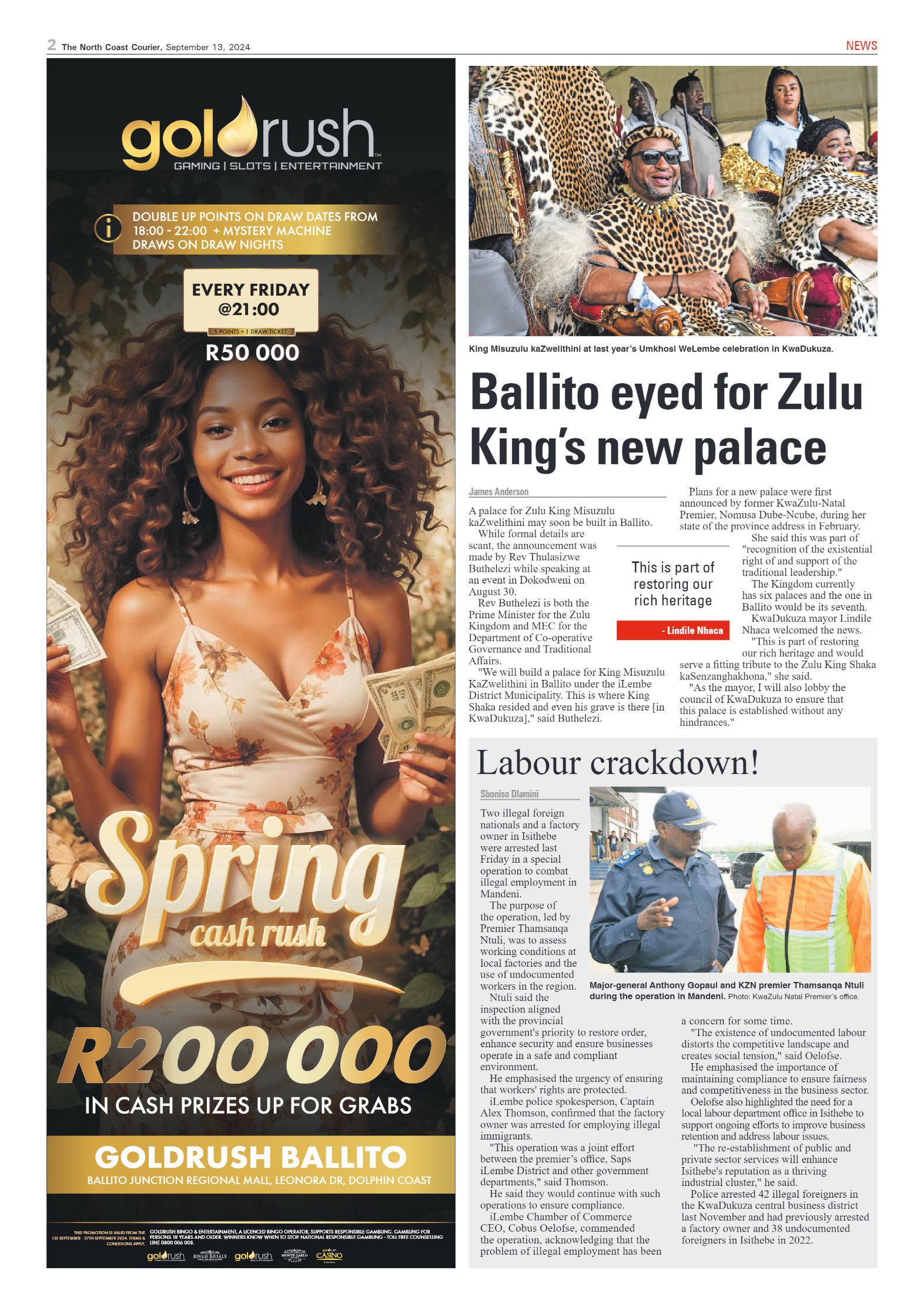 The North Coast Courier – 13 September 2024 page 2