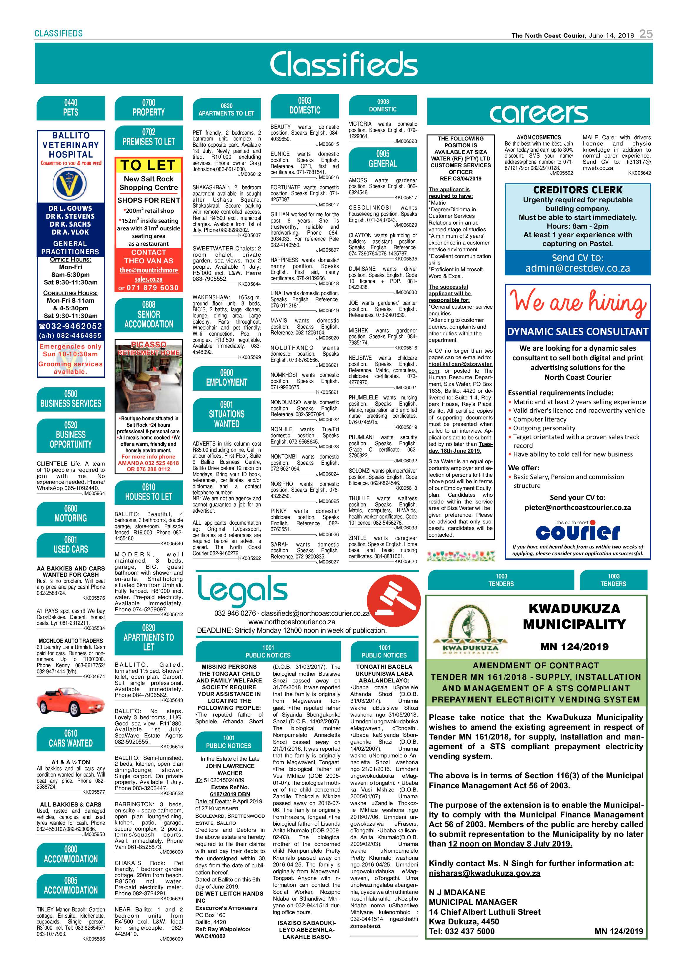 The North Coast Courier 14 June 2019 page 25