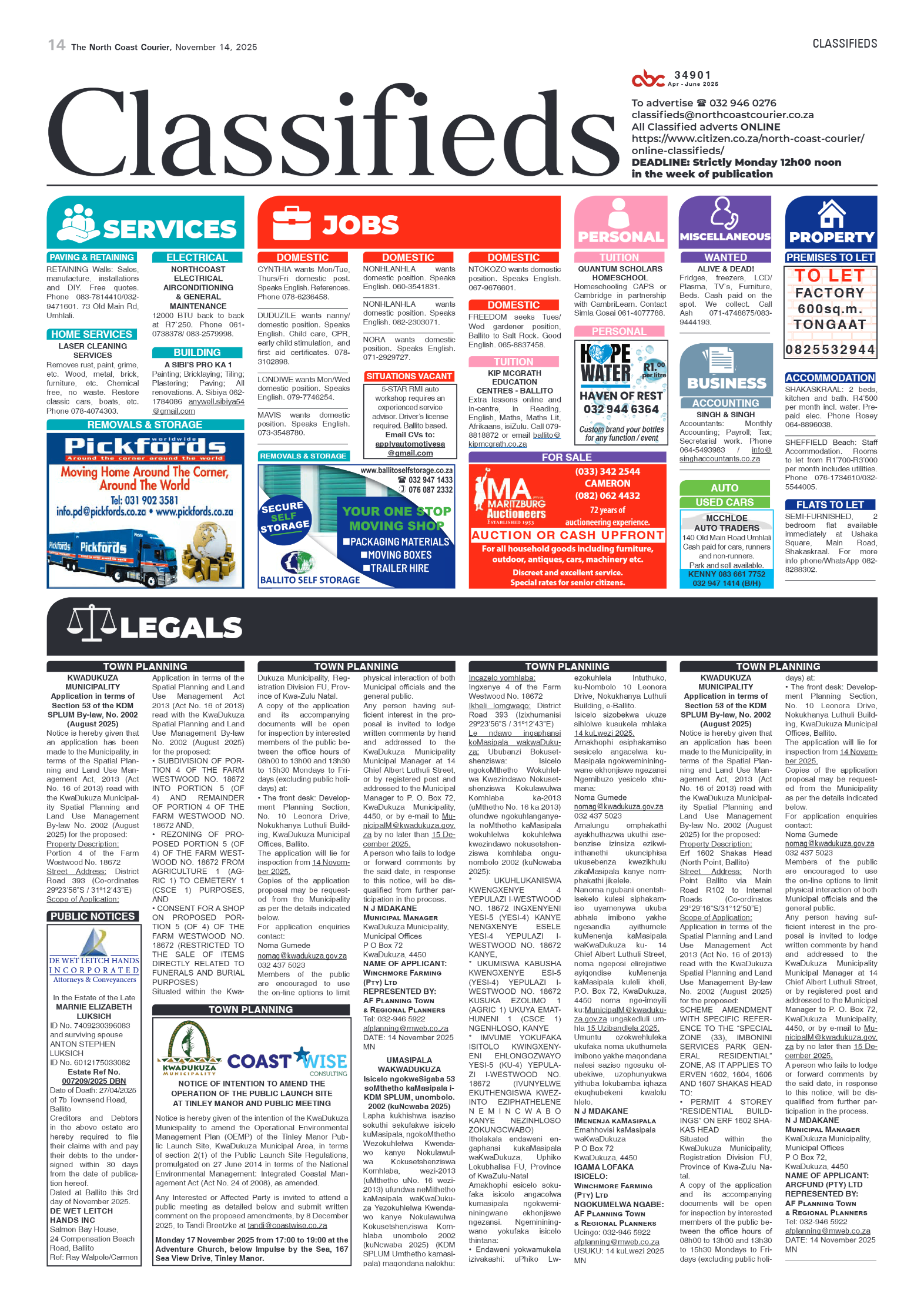 The North Coast Courier – 14 November 2025 page 14