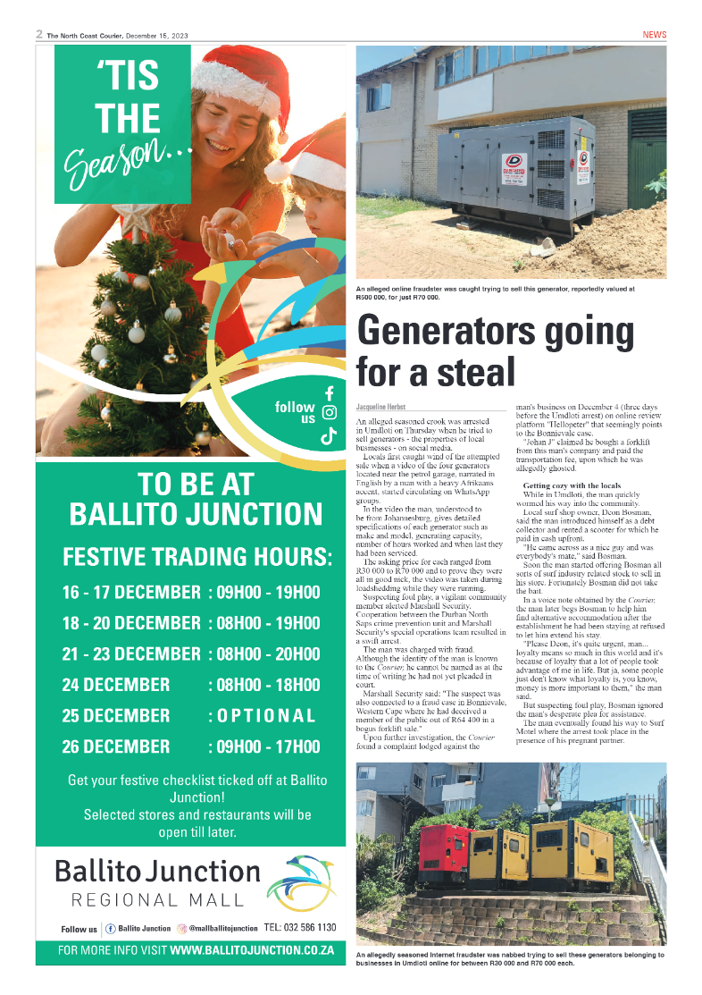The North Coast Courier 15 December 2023 page 2