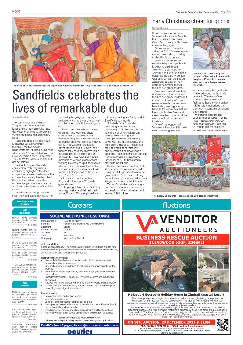 The North Coast Courier 15 December 2023 page 25