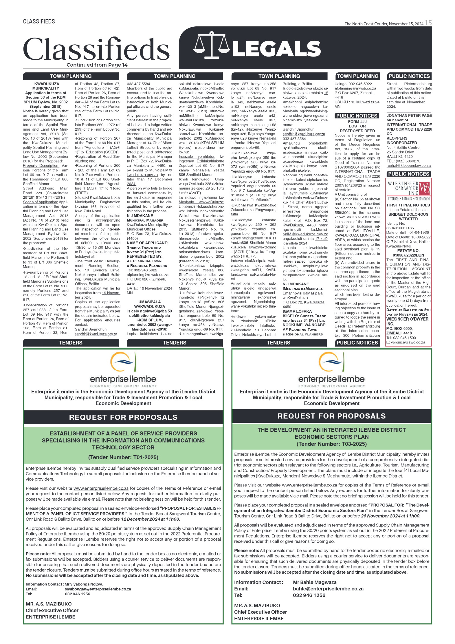 The North Coast Courier – 15 November 2024 page 15