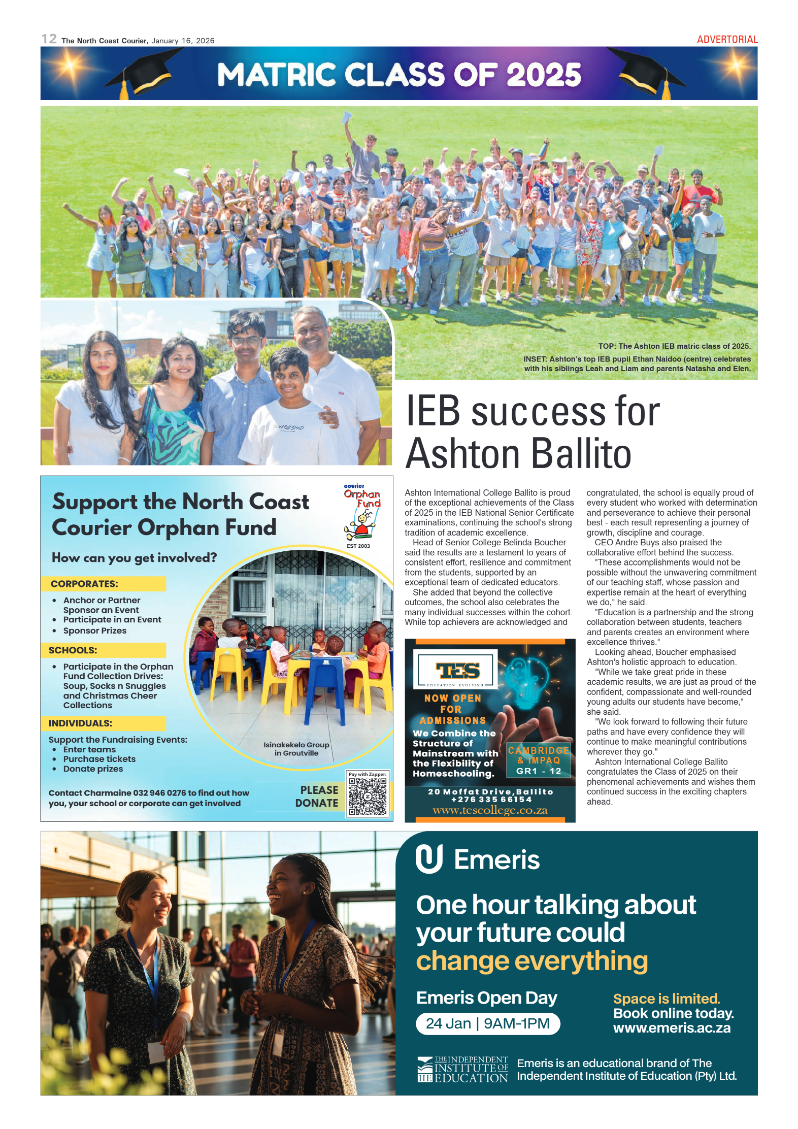 The North Coast Courier – 16 January 2026 page 12