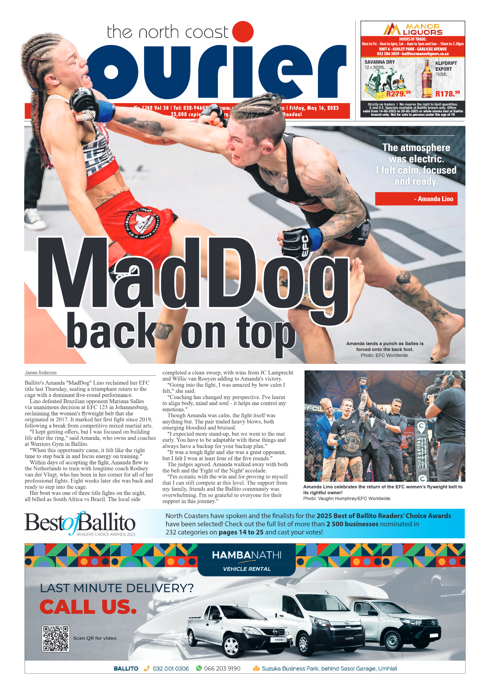 The North Coast Courier – 16 May 2025 page 1