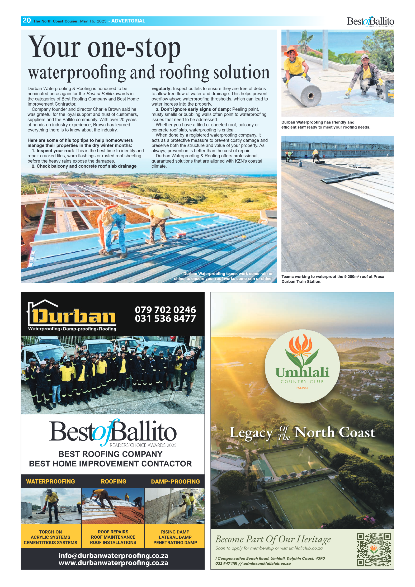 The North Coast Courier – 16 May 2025 page 20