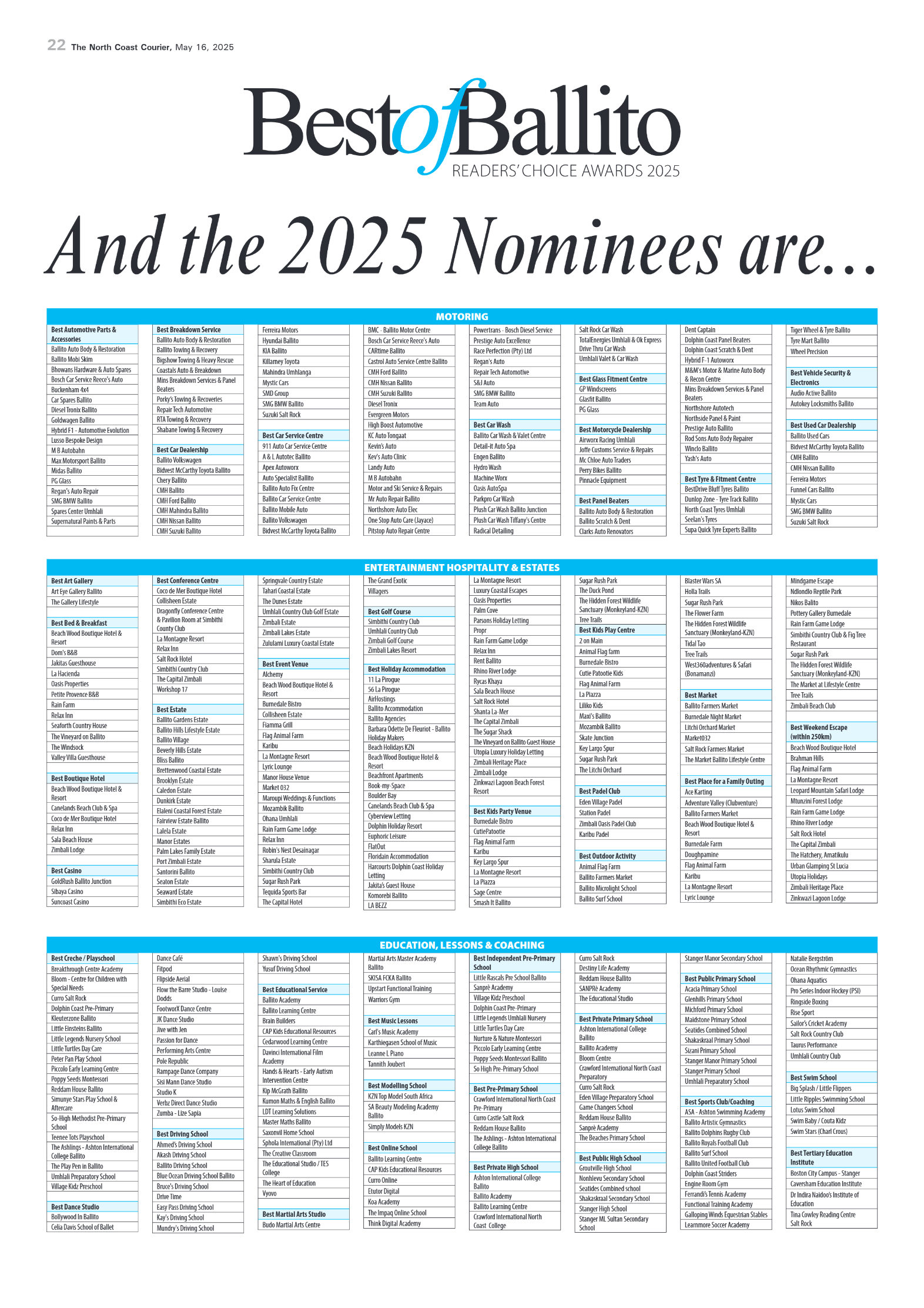 The North Coast Courier – 16 May 2025 page 22