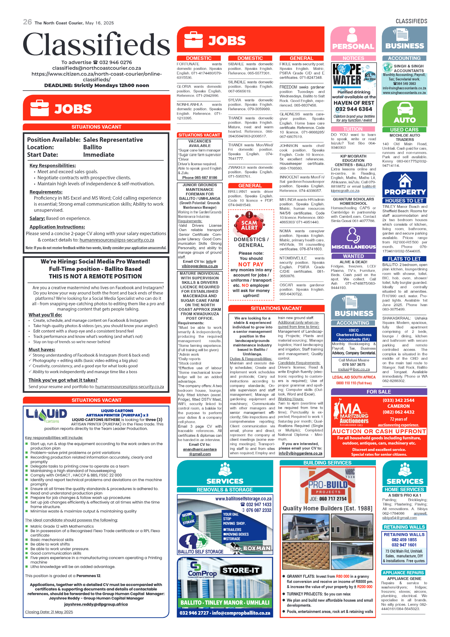 The North Coast Courier – 16 May 2025 page 26