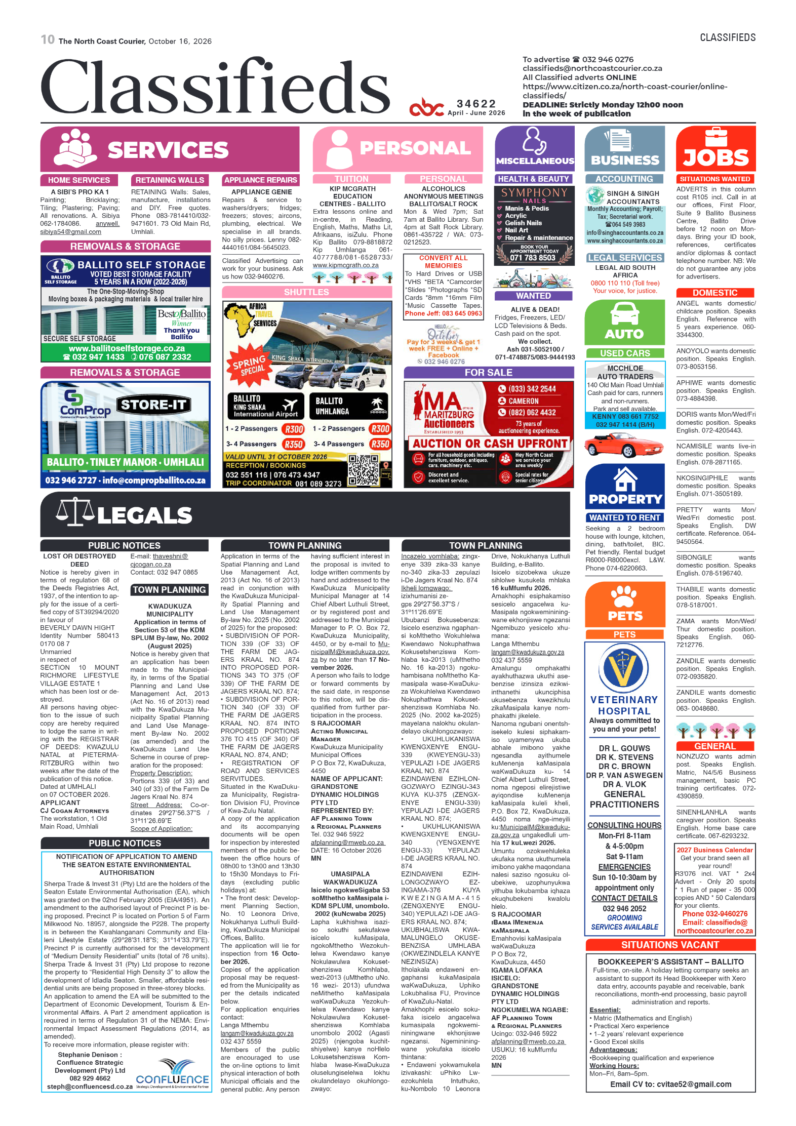 The North Coast Courier – 16 October 2026 page 10