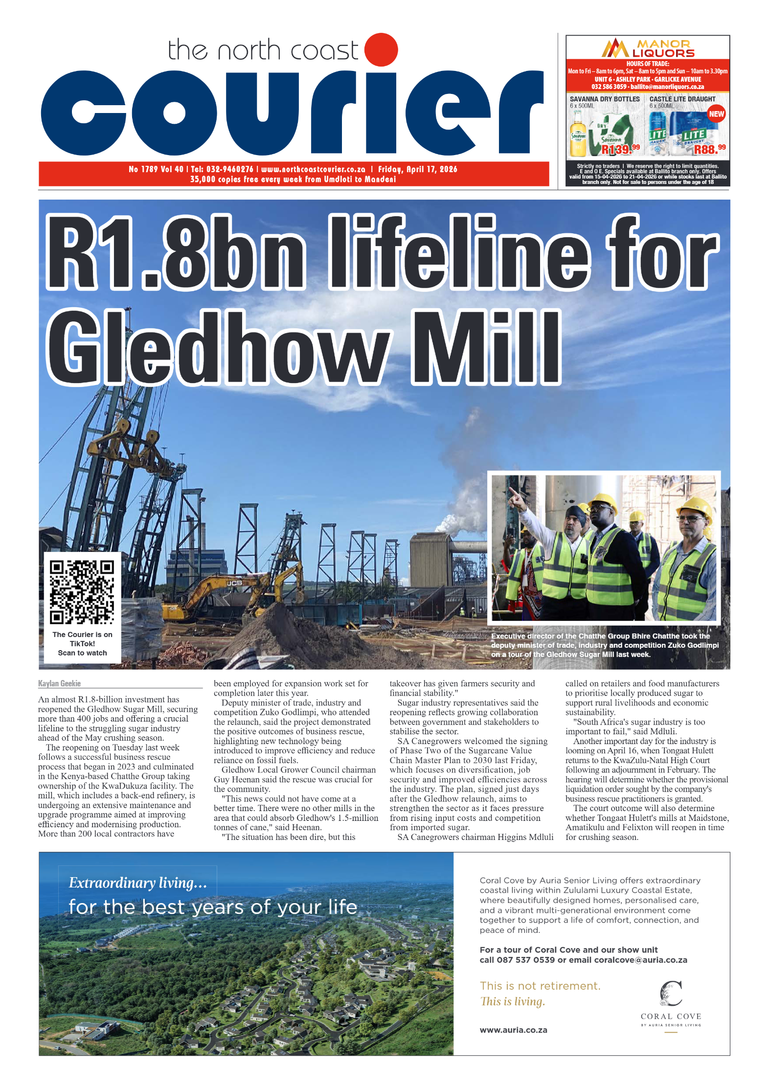 The North Coast Courier – 17 April 2026 page 1