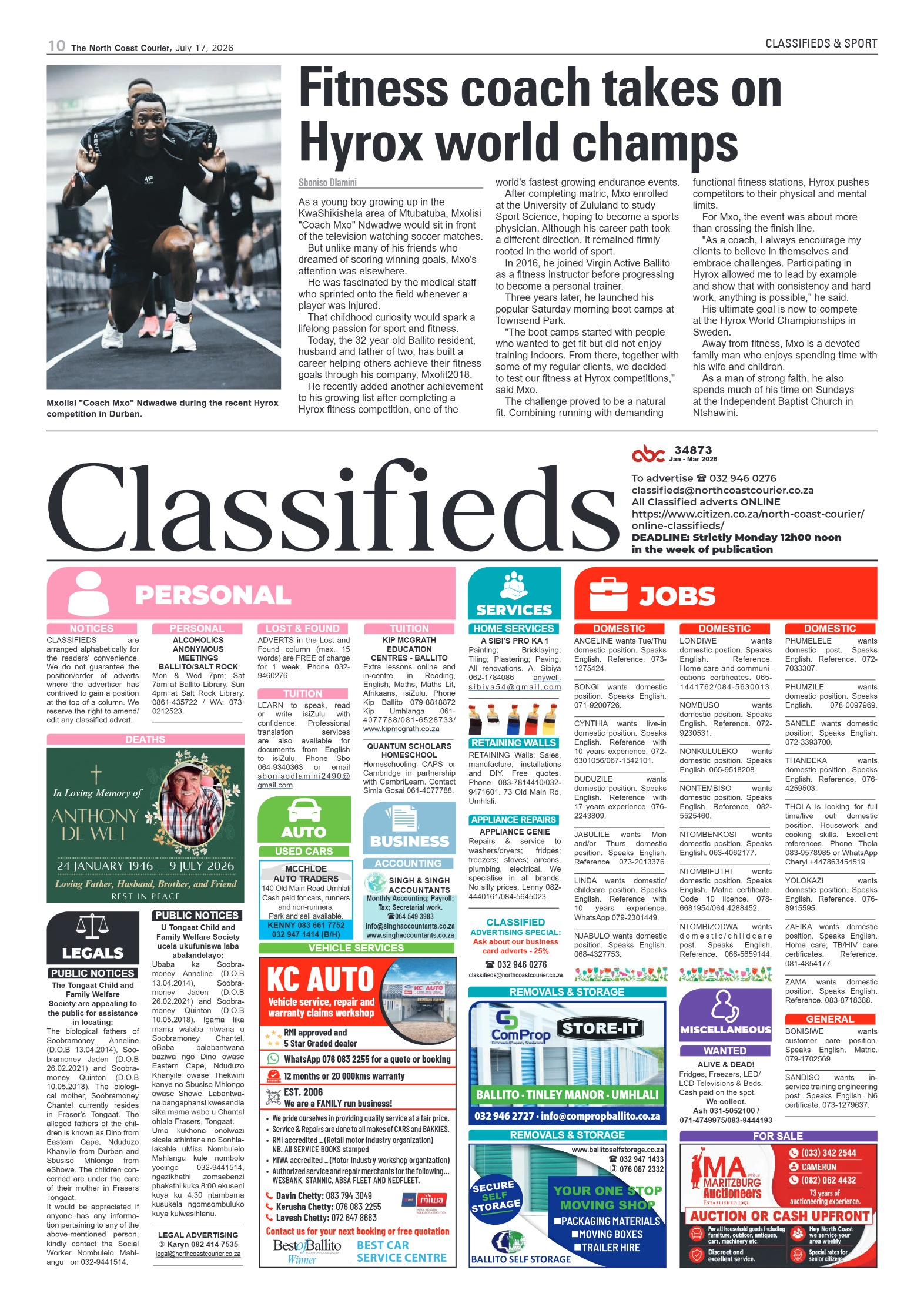 The North Coast Courier – 17 July 2026 page 10