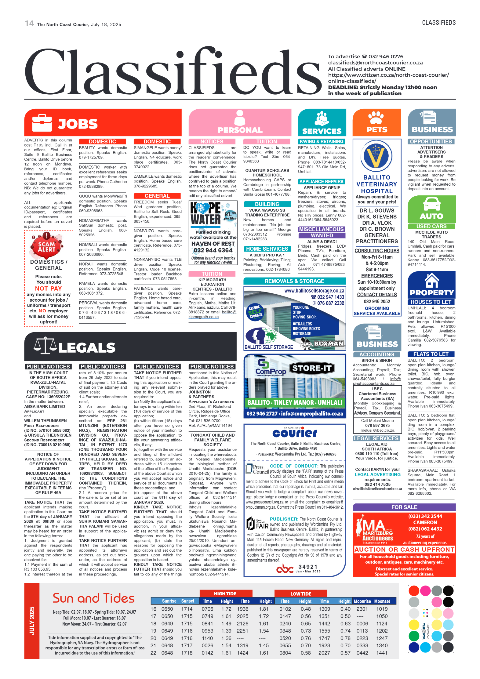 The North Coast Courier – 18 July 2025 page 14