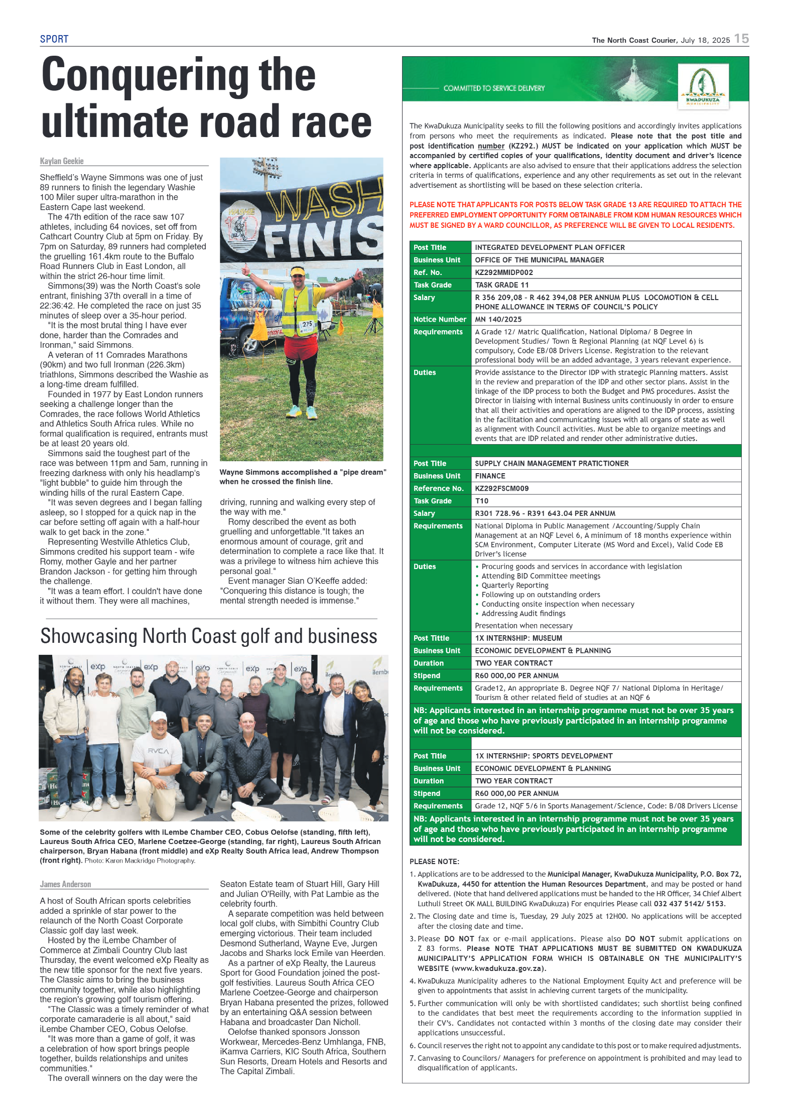 The North Coast Courier – 18 July 2025 page 15