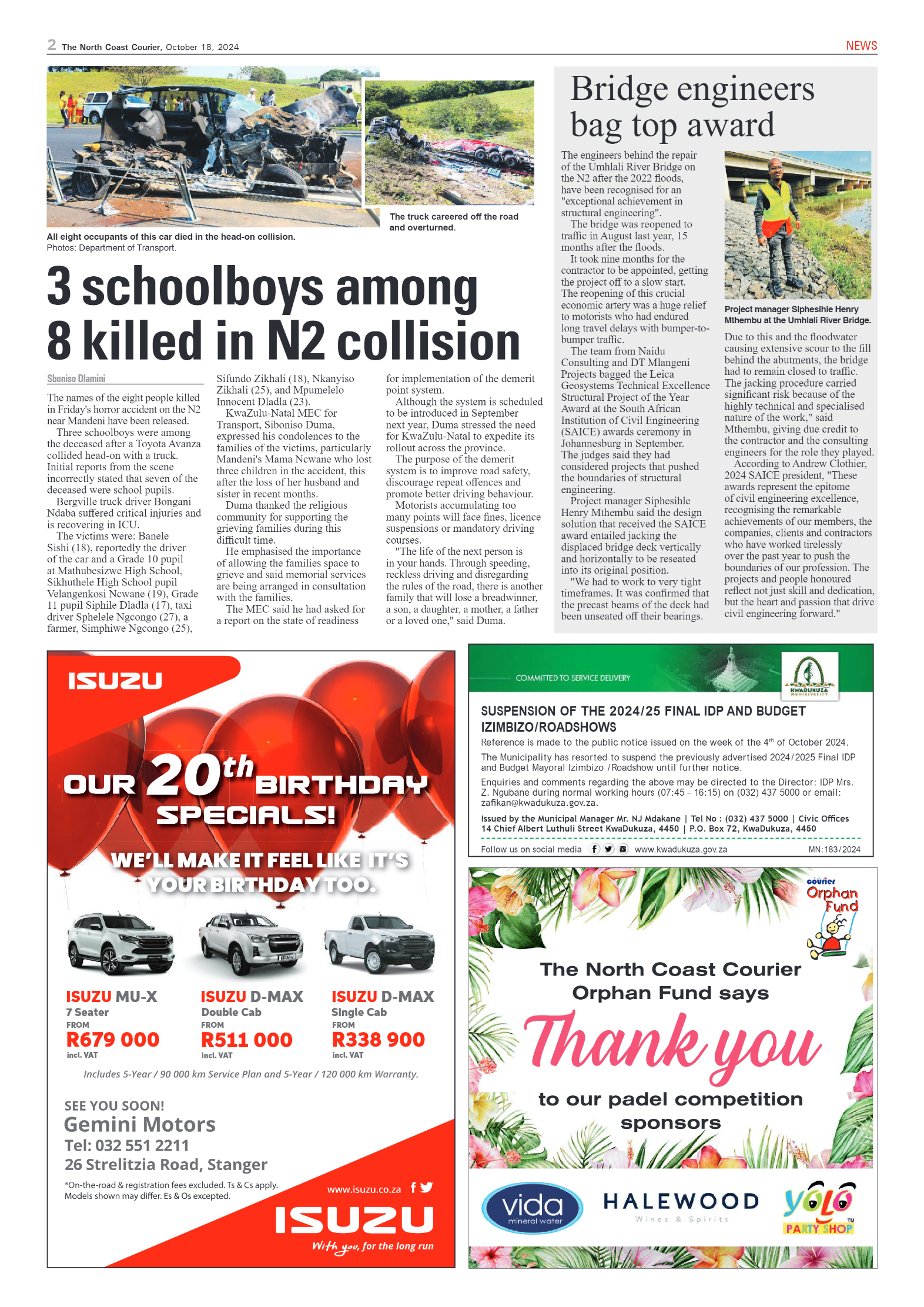 The North Coast Courier – 18 October 2024 page 2