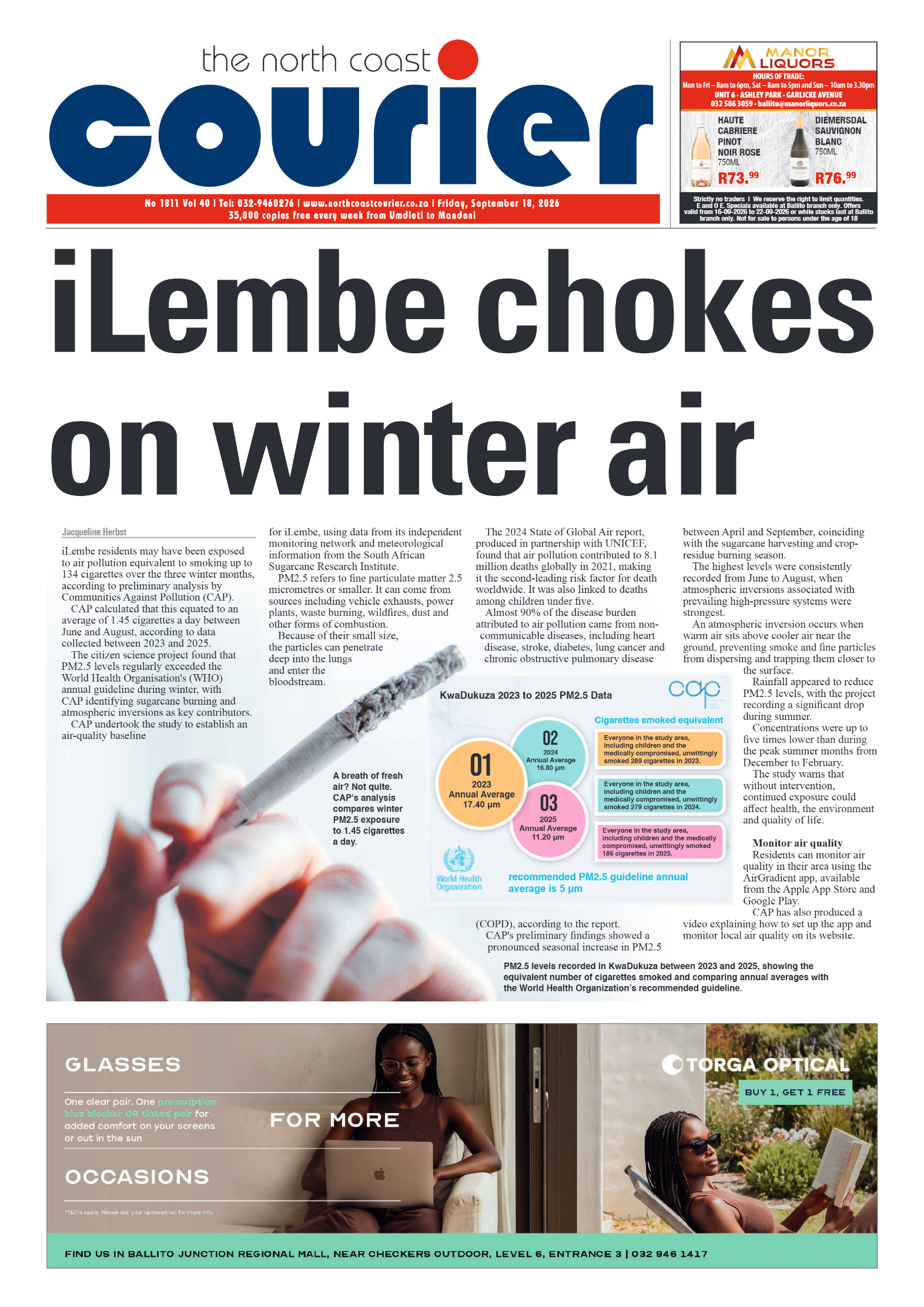 The North Coast Courier – 18 September 2026 page 1