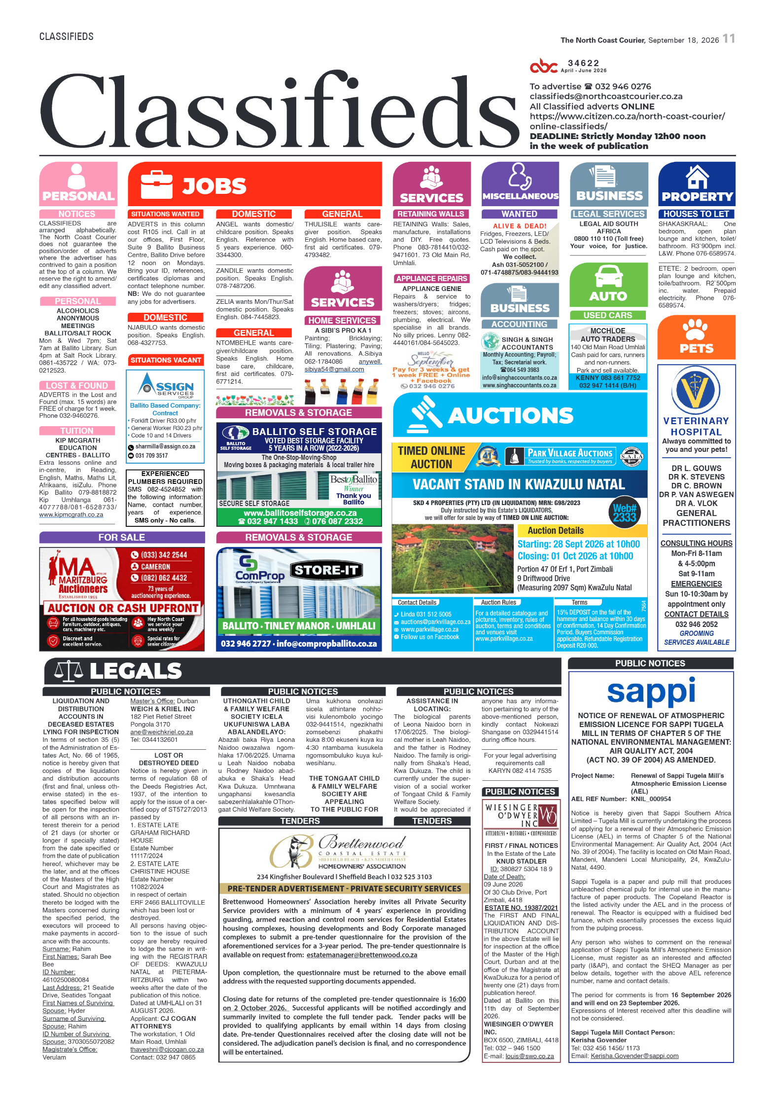 The North Coast Courier – 18 September 2026 page 11