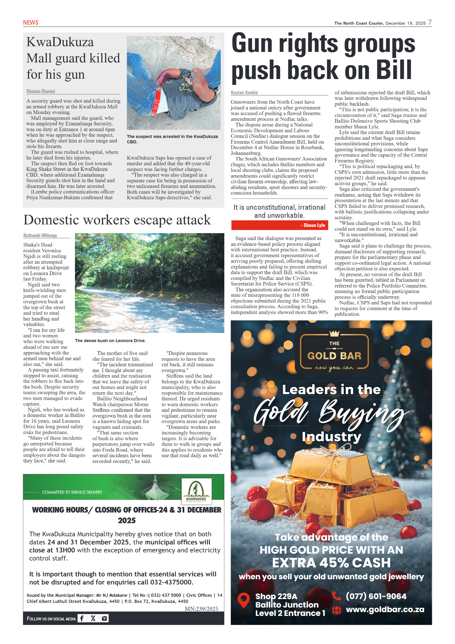The North Coast Courier – 19 December 2025 page 7