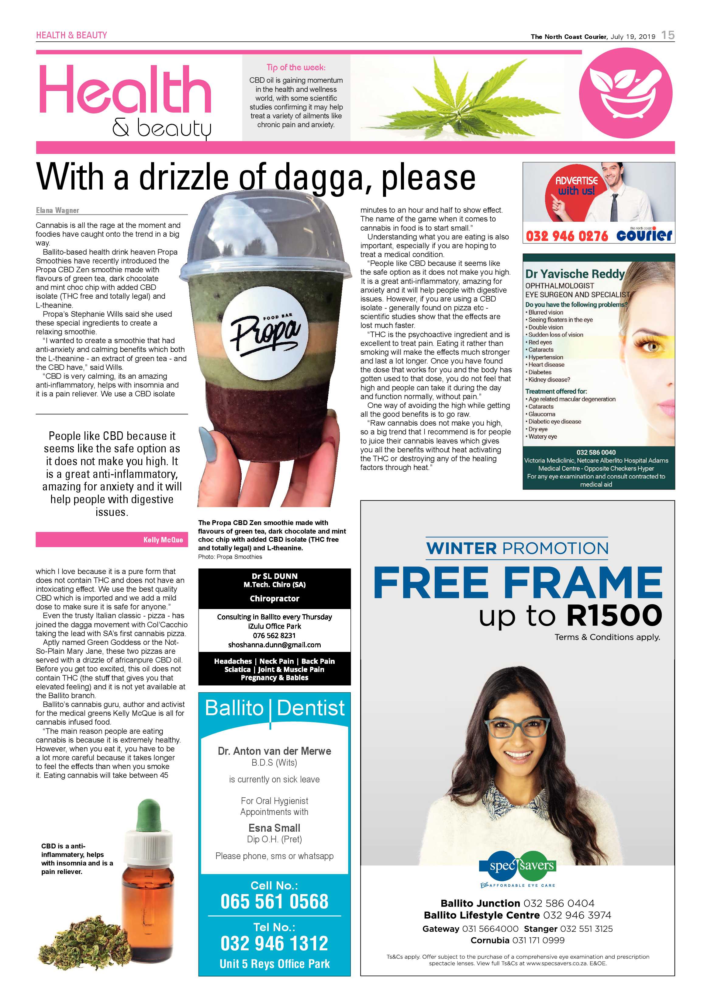 The North Coast Courier 19 July 2019 page 15