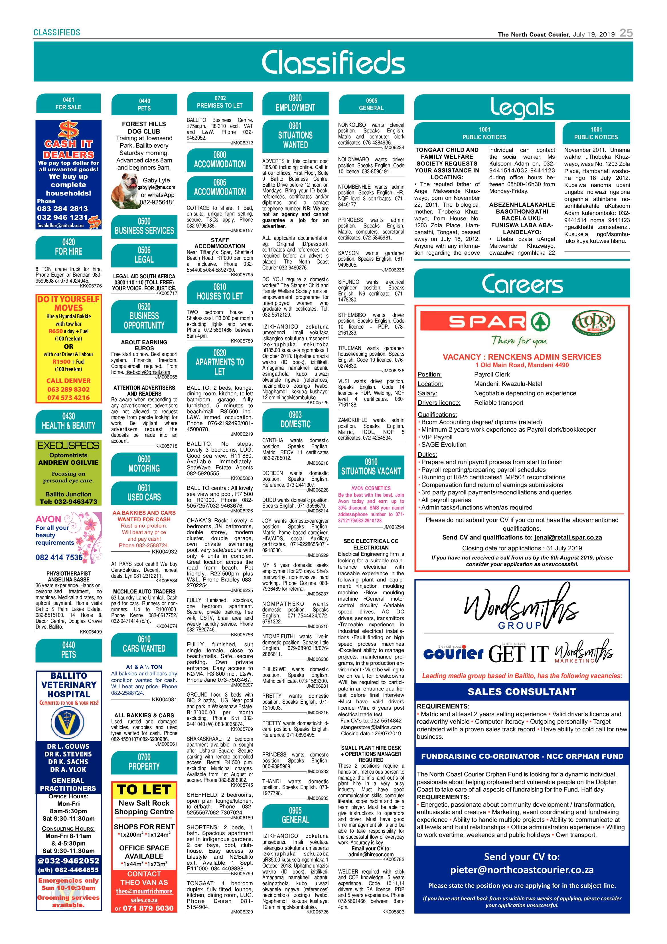 The North Coast Courier 19 July 2019 page 25