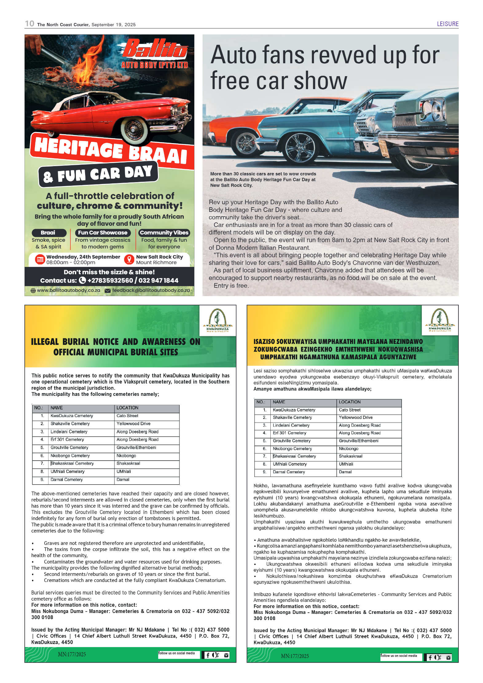The North Coast Courier – 19 September 2025 page 10