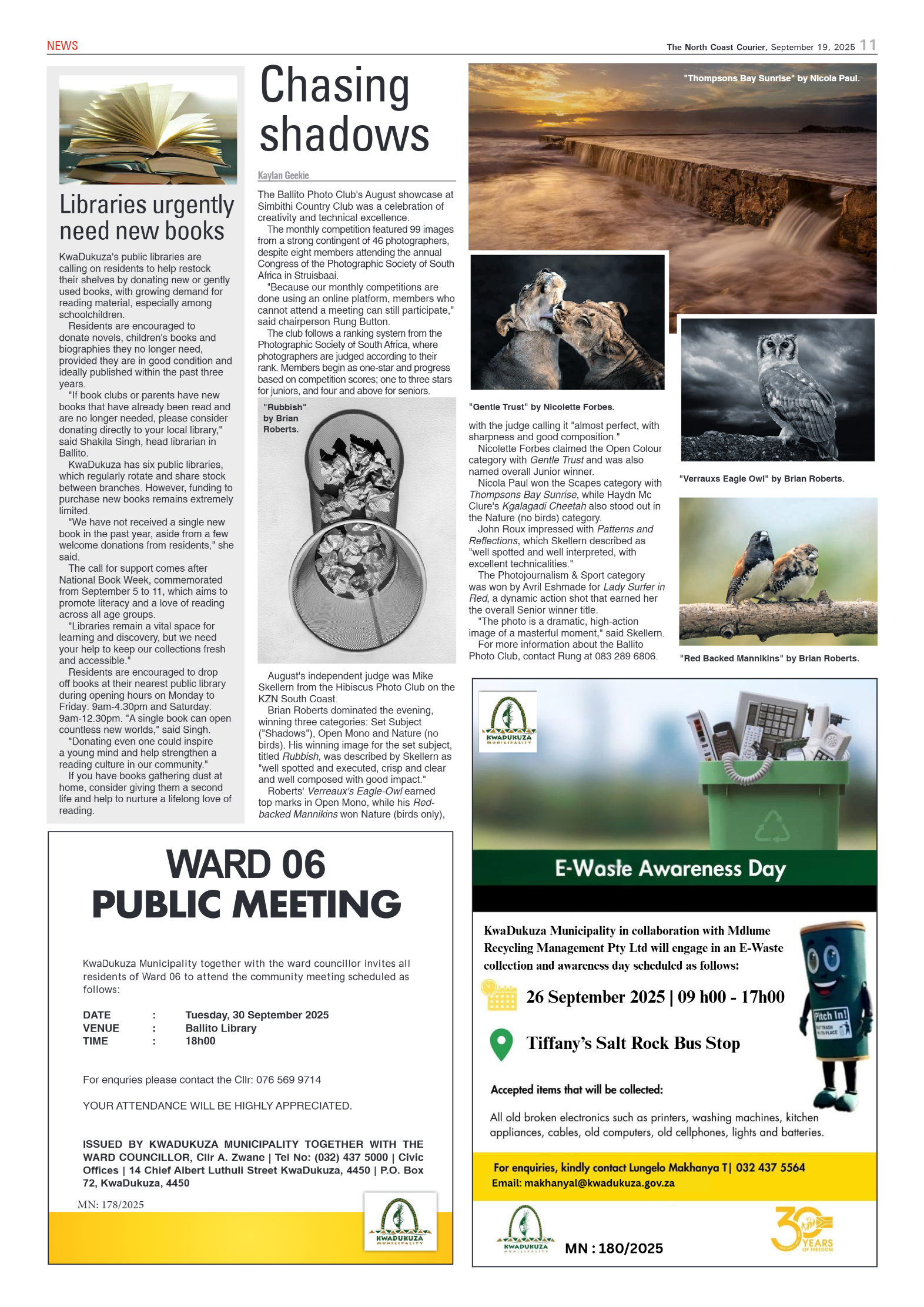 The North Coast Courier – 19 September 2025 page 11