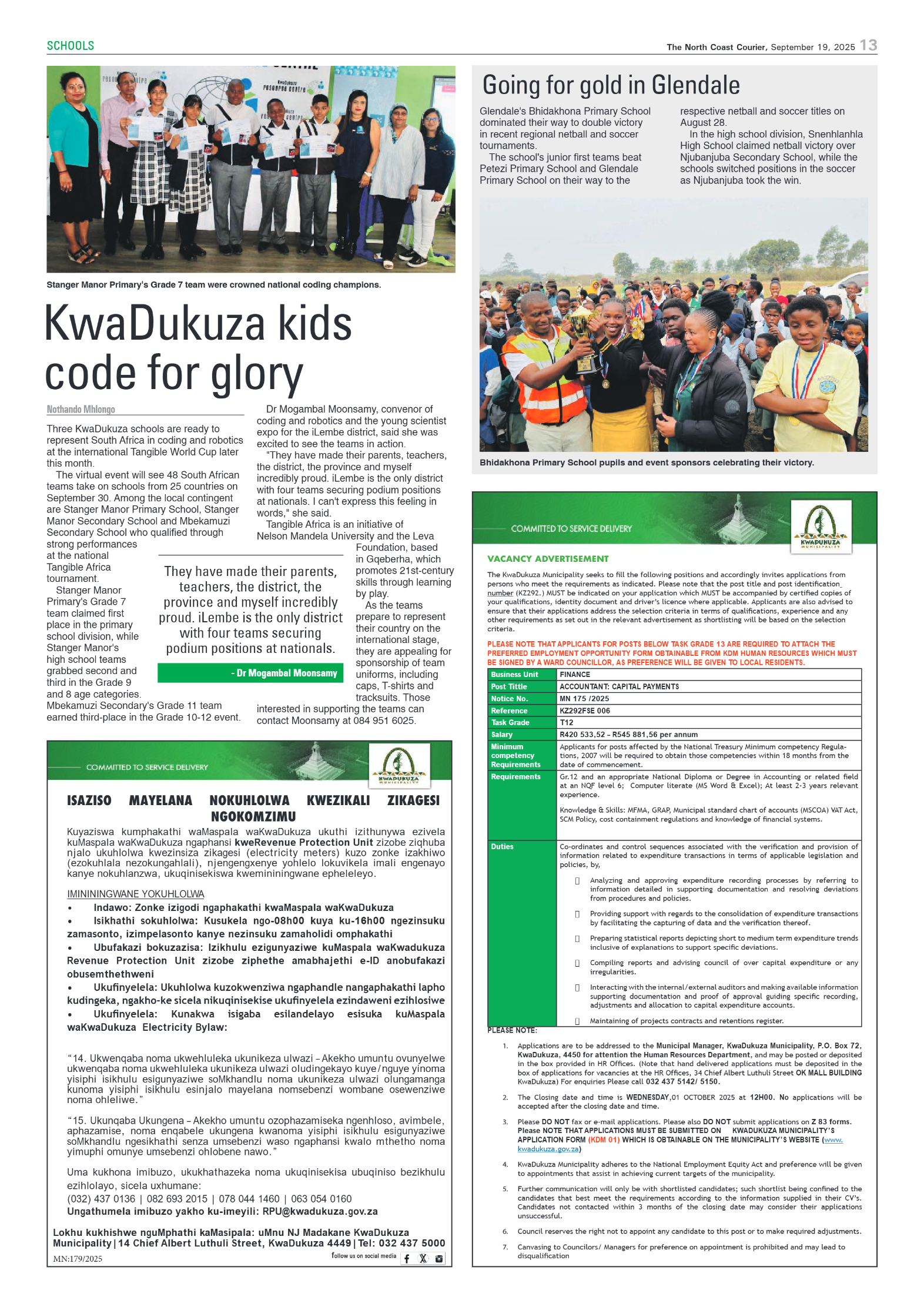 The North Coast Courier – 19 September 2025 page 13