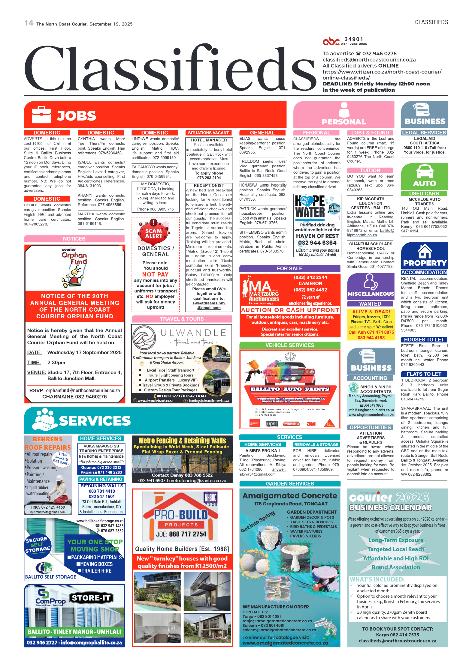 The North Coast Courier – 19 September 2025 page 14
